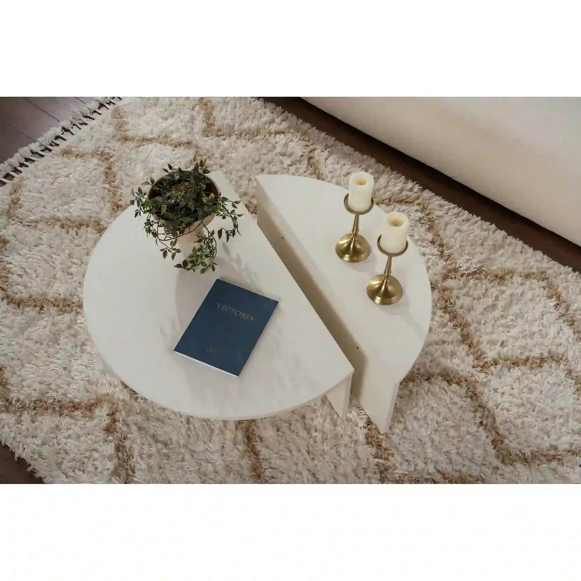 Set 2 masute ORION, alb natural, PAL melaminat