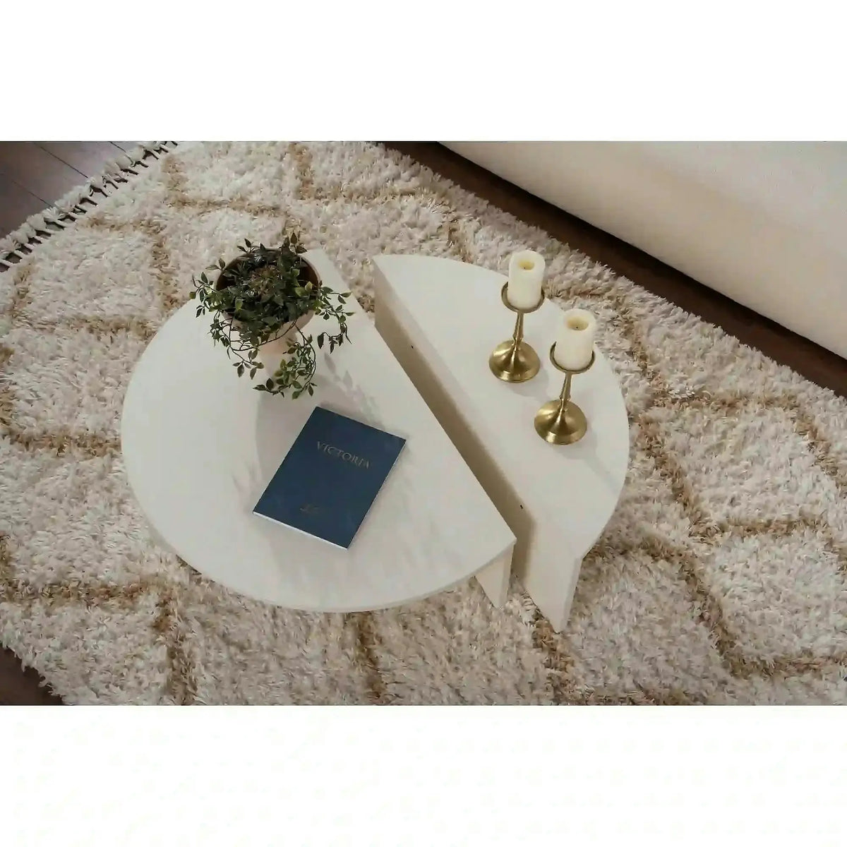 Set 2 masute ORION, alb natural, PAL melaminat