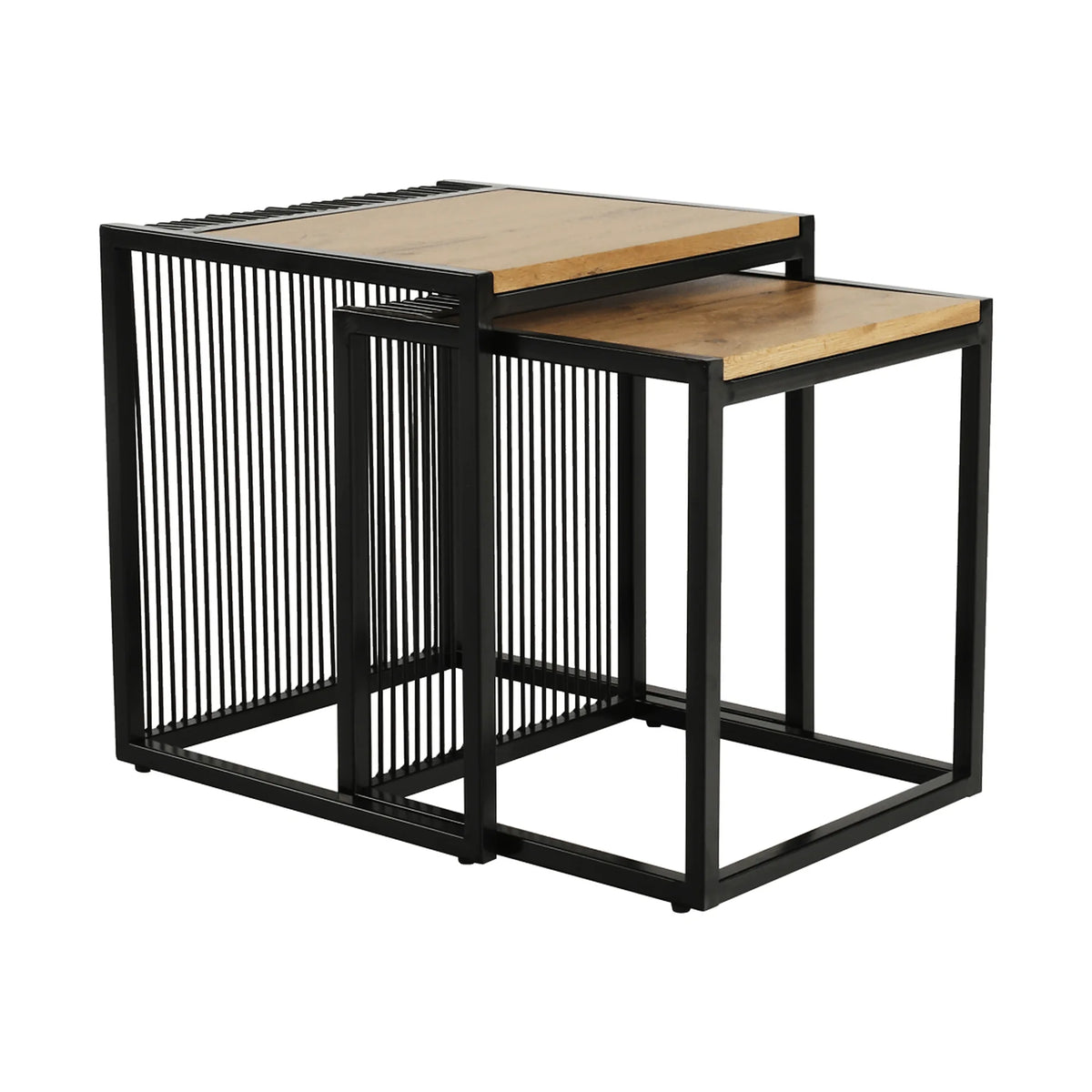 Set 2 masute RIMBO, stejar/negru