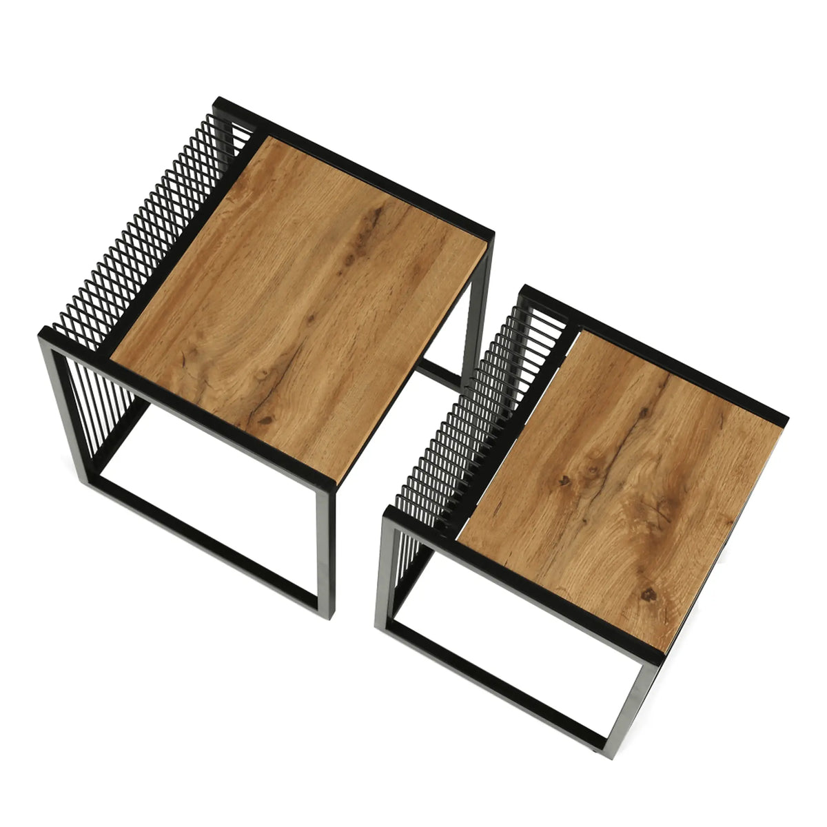 Set 2 masute RIMBO, stejar/negru