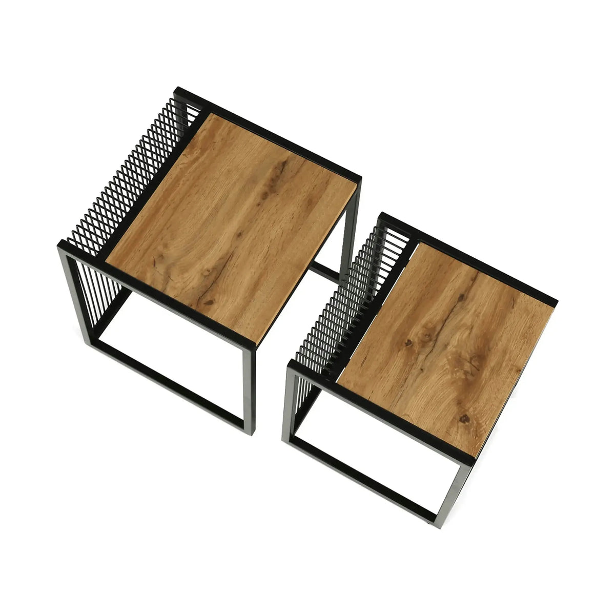 Set 2 masute RIMBO, stejar/negru