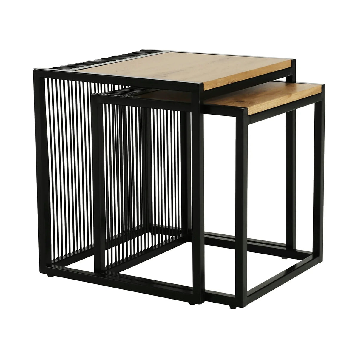 Set 2 masute RIMBO, stejar/negru