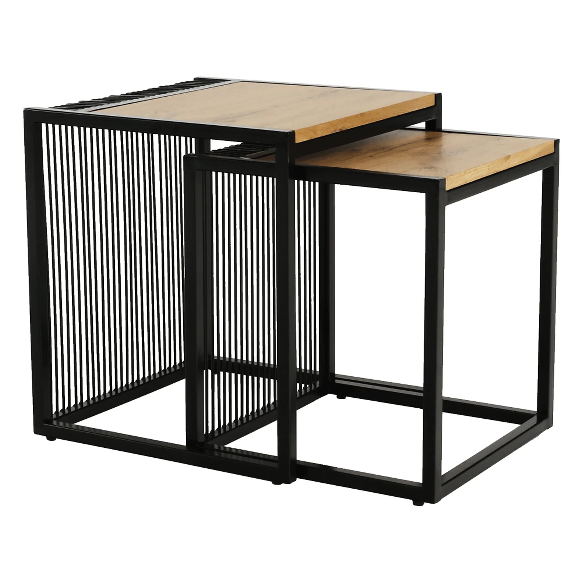 Set 2 masute RIMBO, stejar/negru