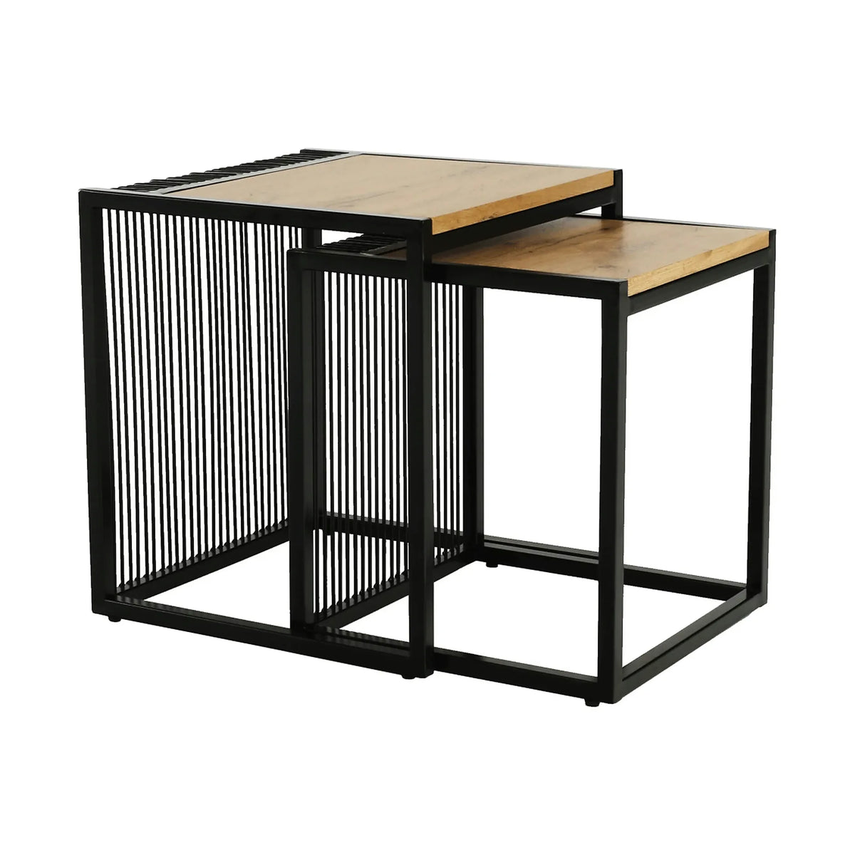 Set 2 masute RIMBO, stejar/negru