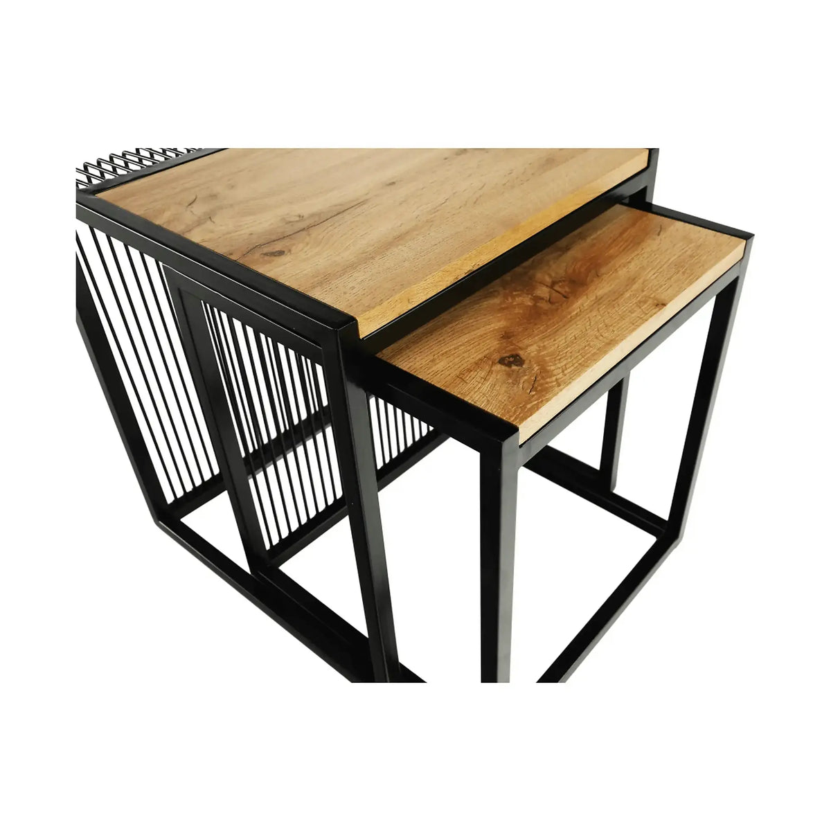 Set 2 masute RIMBO, stejar/negru