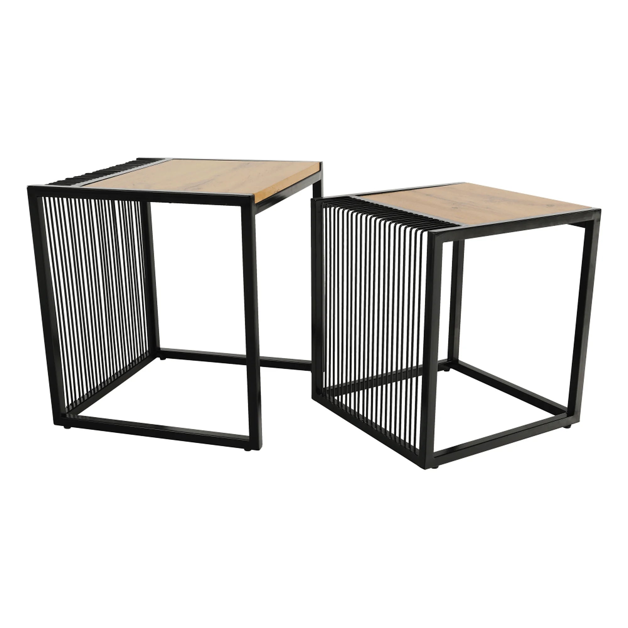 Set 2 masute RIMBO, stejar/negru