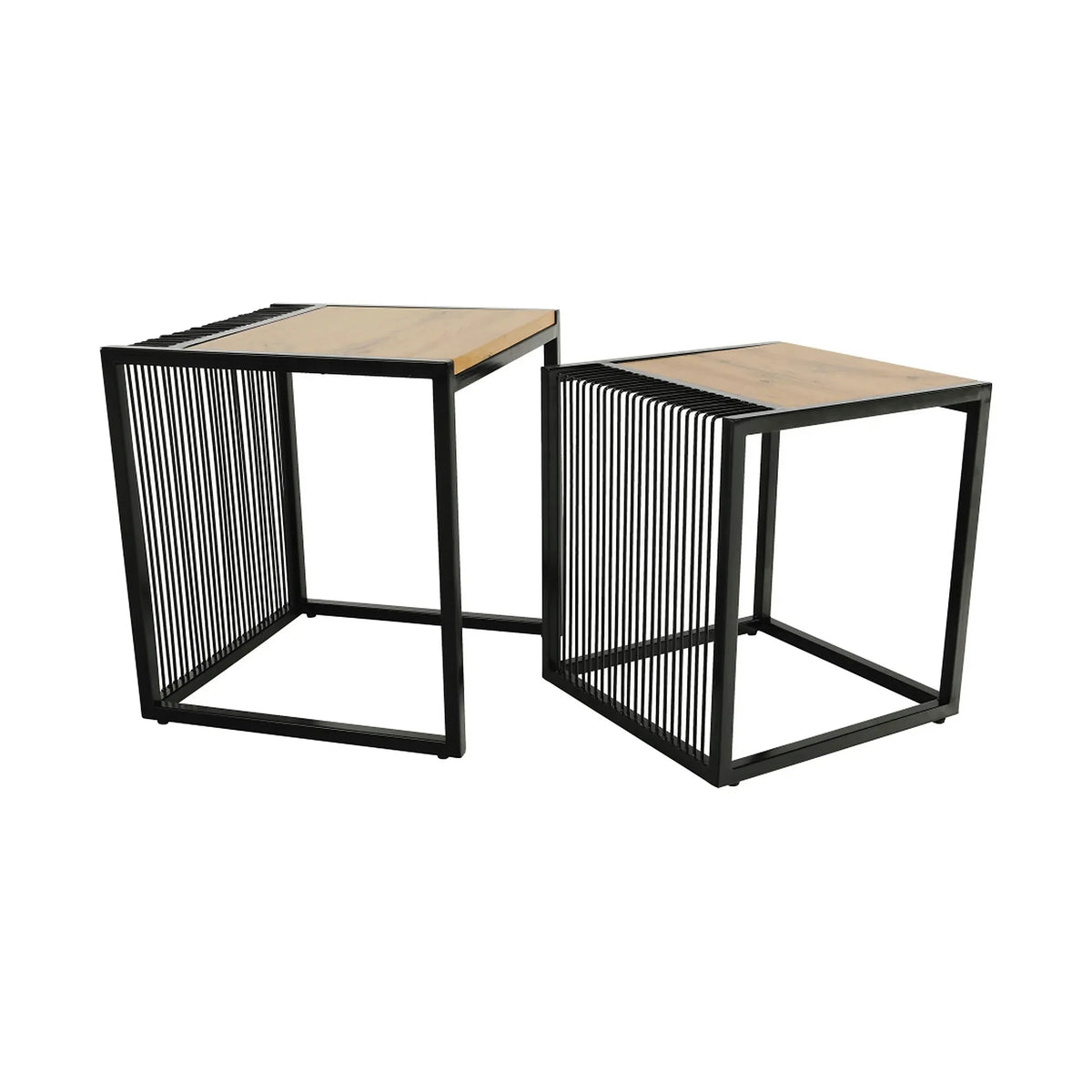 Set 2 masute RIMBO, stejar/negru