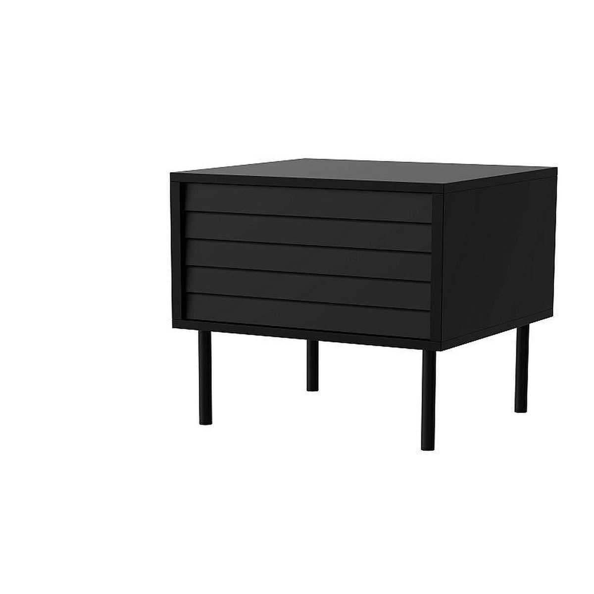 Set 2 noptiere CORTINA, negru, PAL laminat, 45x40x51 cm