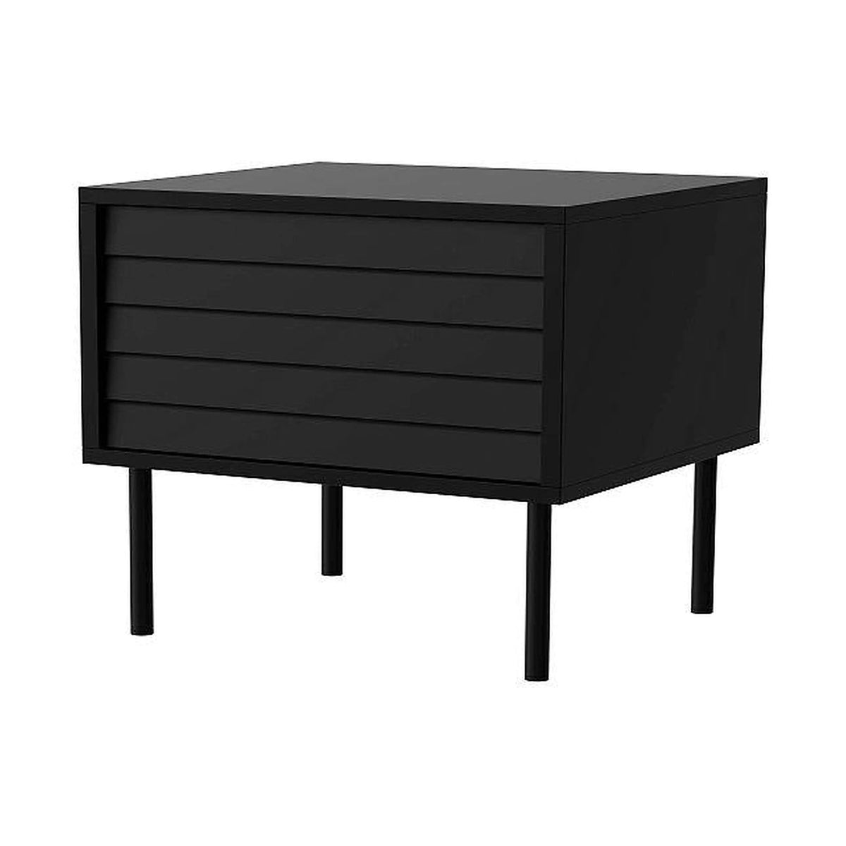 Set 2 noptiere CORTINA, negru, PAL laminat, 45x40x51 cm