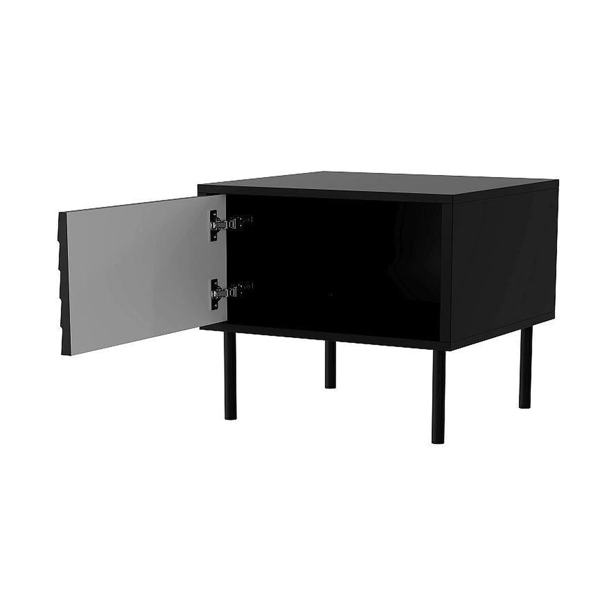 Set 2 noptiere CORTINA, negru, PAL laminat, 45x40x51 cm
