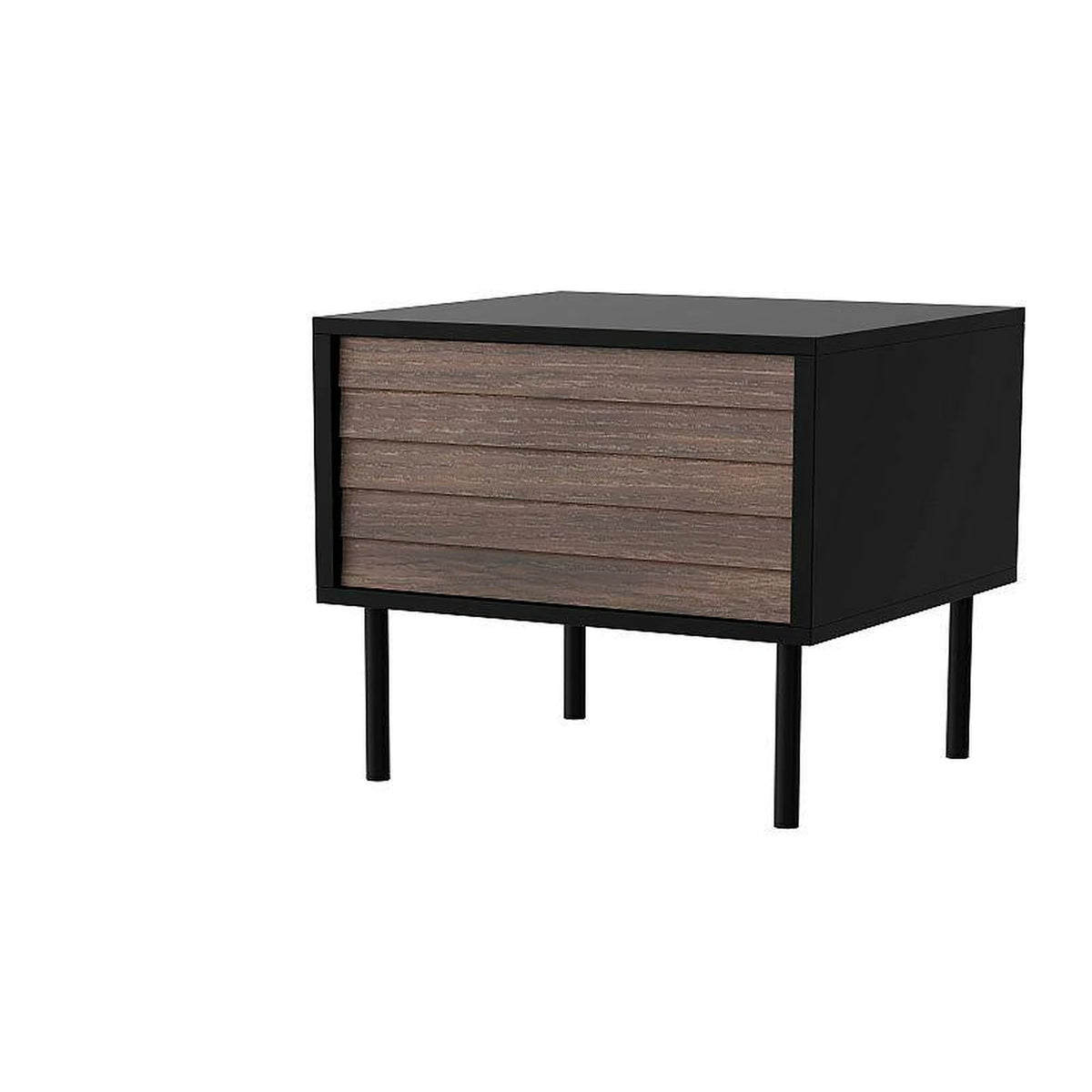 Set 2 noptiere CORTINA, nuc/negru, PAL laminat, 45x40x51 cm