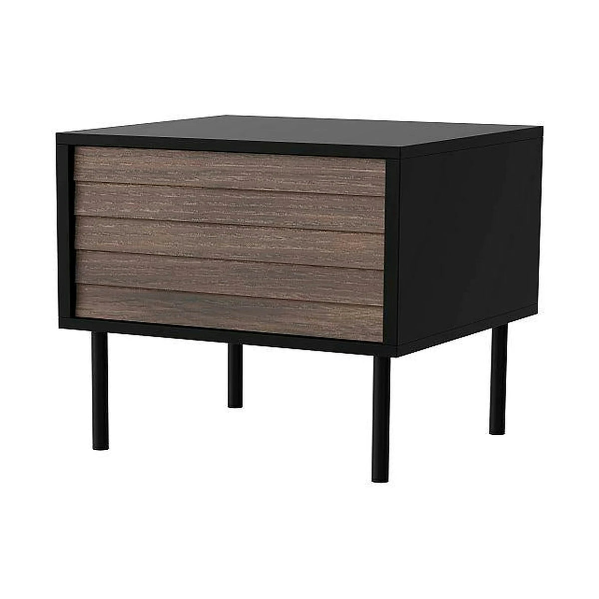 Set 2 noptiere CORTINA, nuc/negru, PAL laminat, 45x40x51 cm