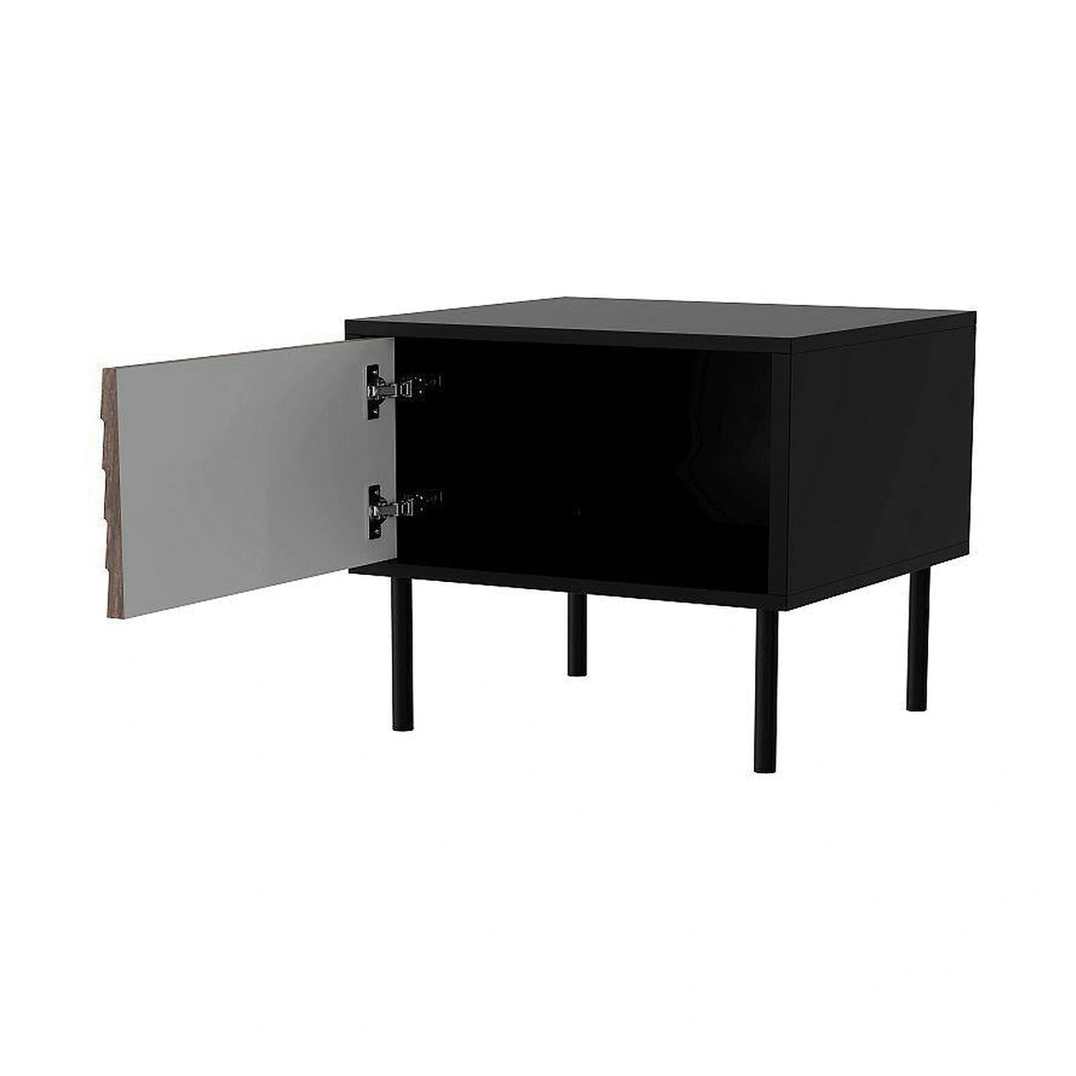 Set 2 noptiere CORTINA, nuc/negru, PAL laminat, 45x40x51 cm
