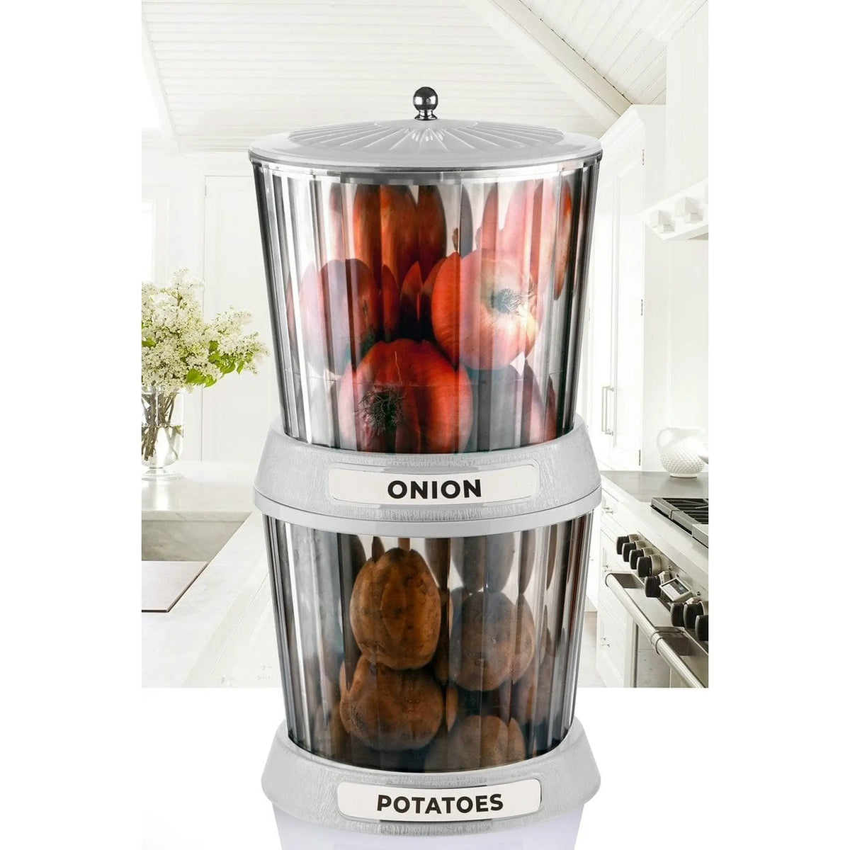 Set 2 organizatoare EM-3073, gri, plastic, 21x21x22 cm