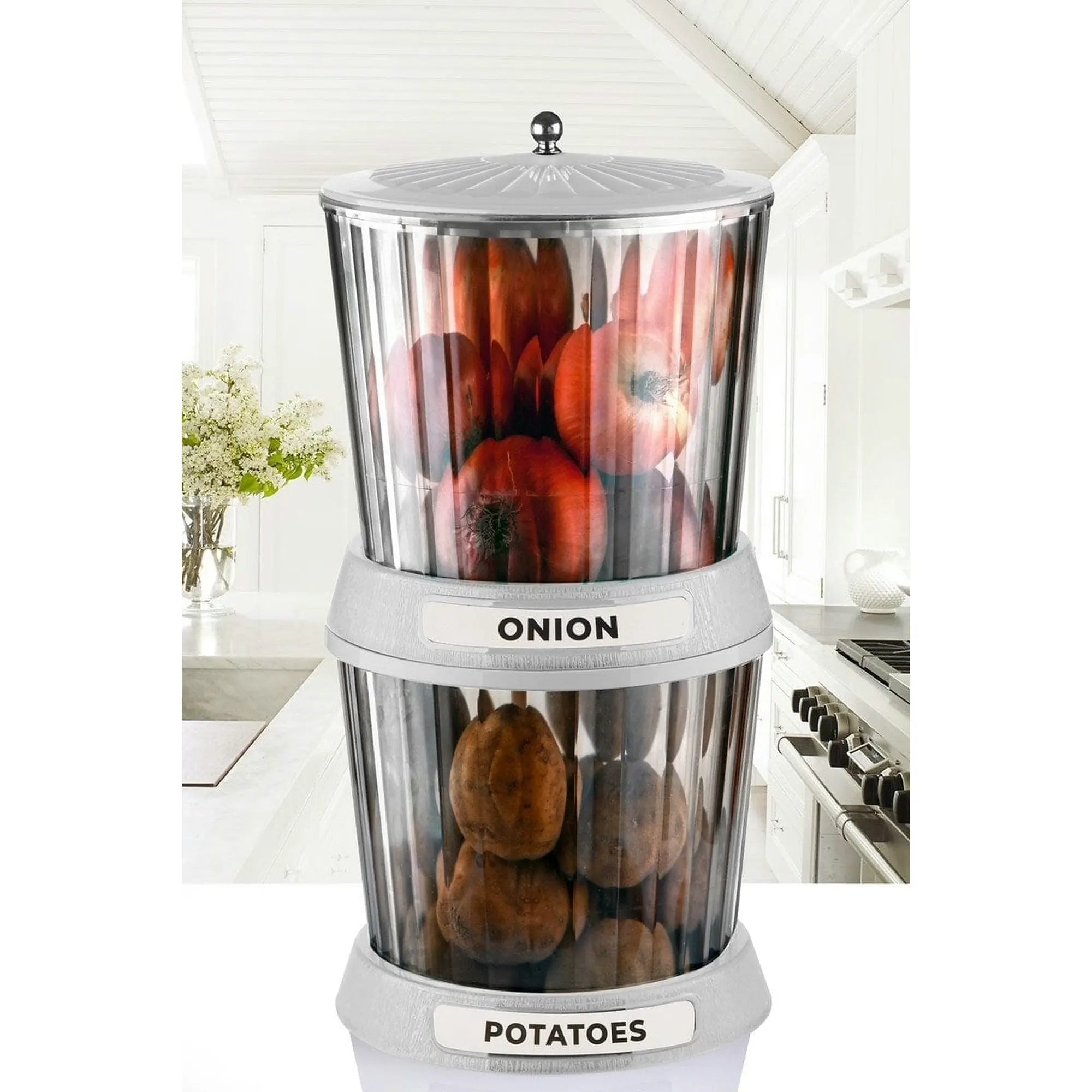 Set 2 organizatoare EM-3073, gri, plastic, 21x21x22 cm