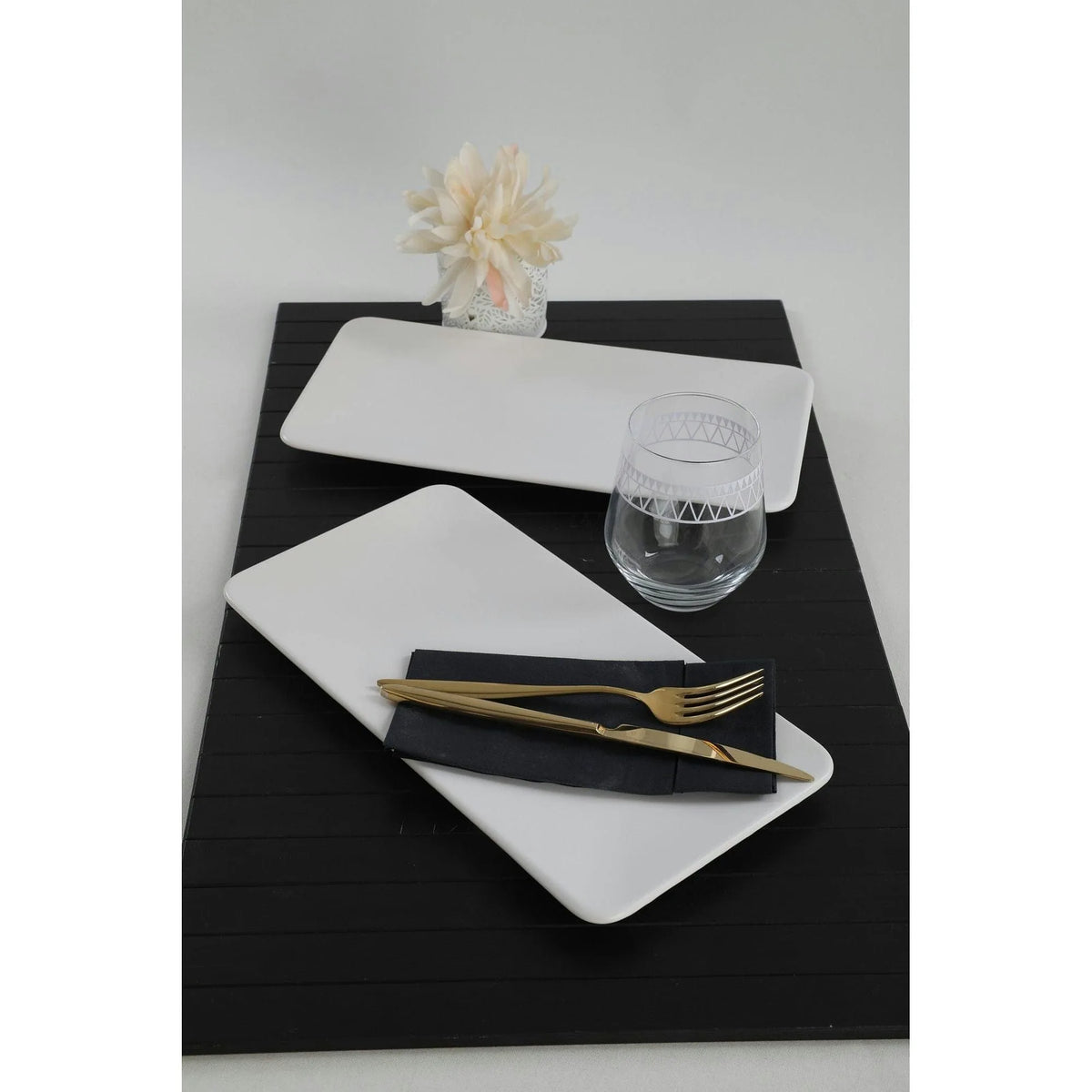 Set 2 platouri 275KRM1720, alb, ceramica, 33x17 cm