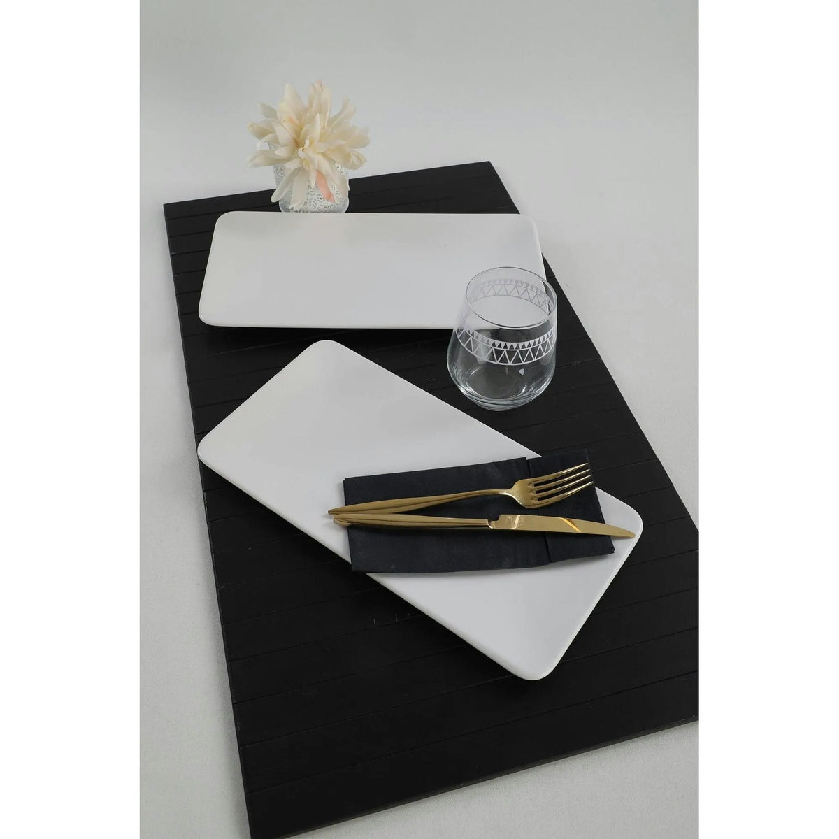 Set 2 platouri 275KRM1720, alb, ceramica, 33x17 cm