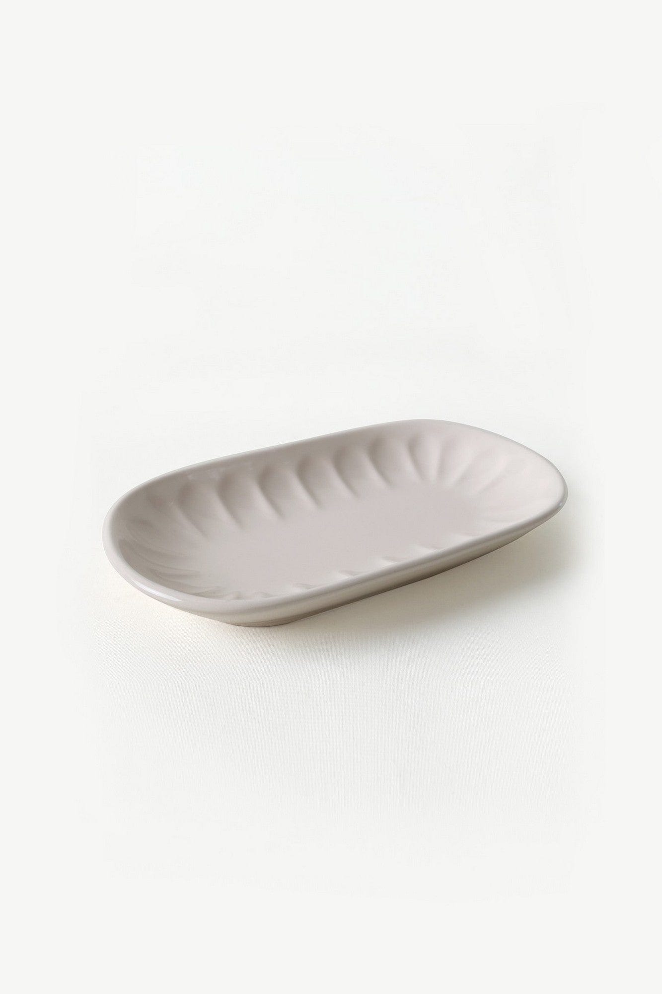 Set 2 platouri X00017596, crem, ceramica, 22x13 cm