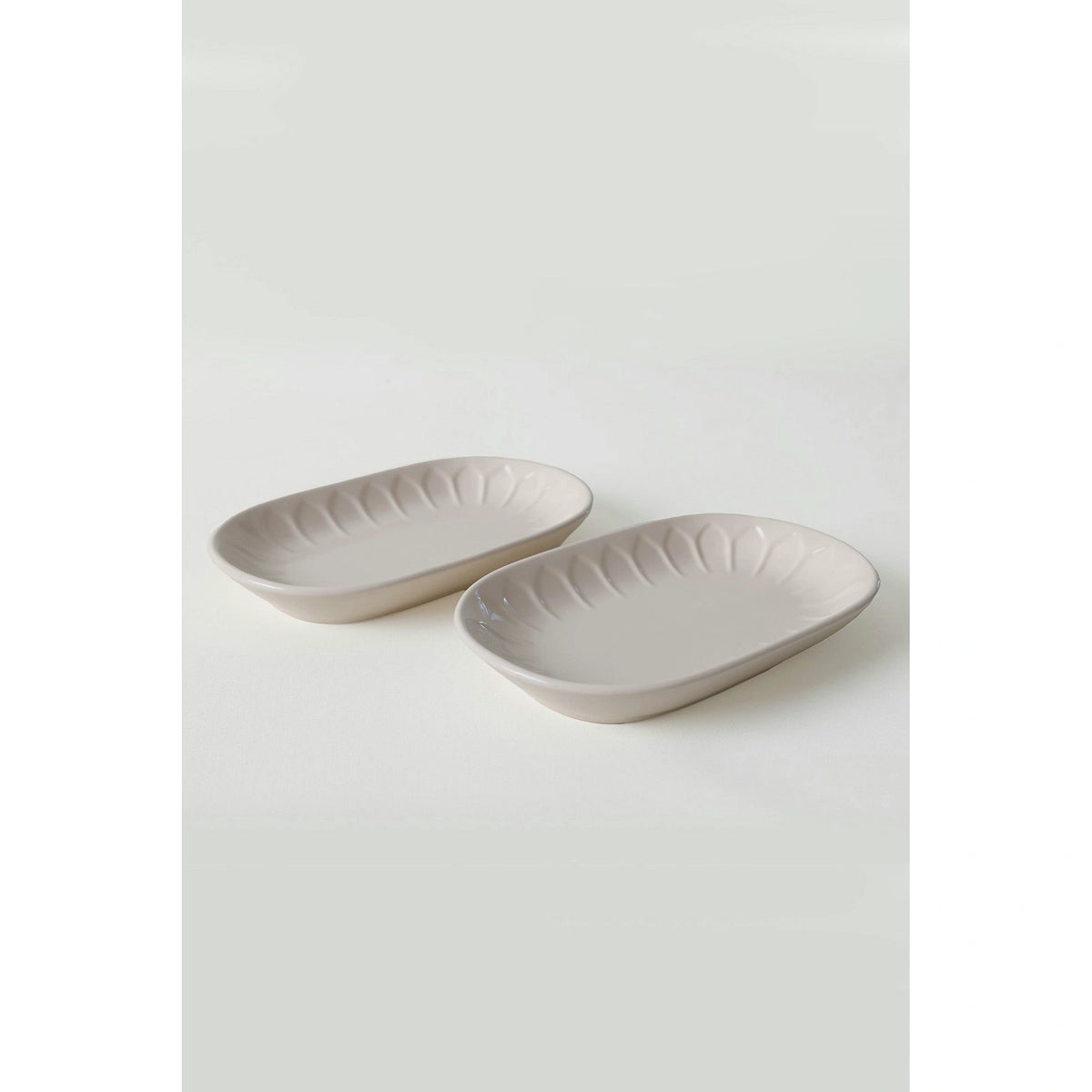 Set 2 platouri X00017600, roz pudra, ceramica, 25x15 cm