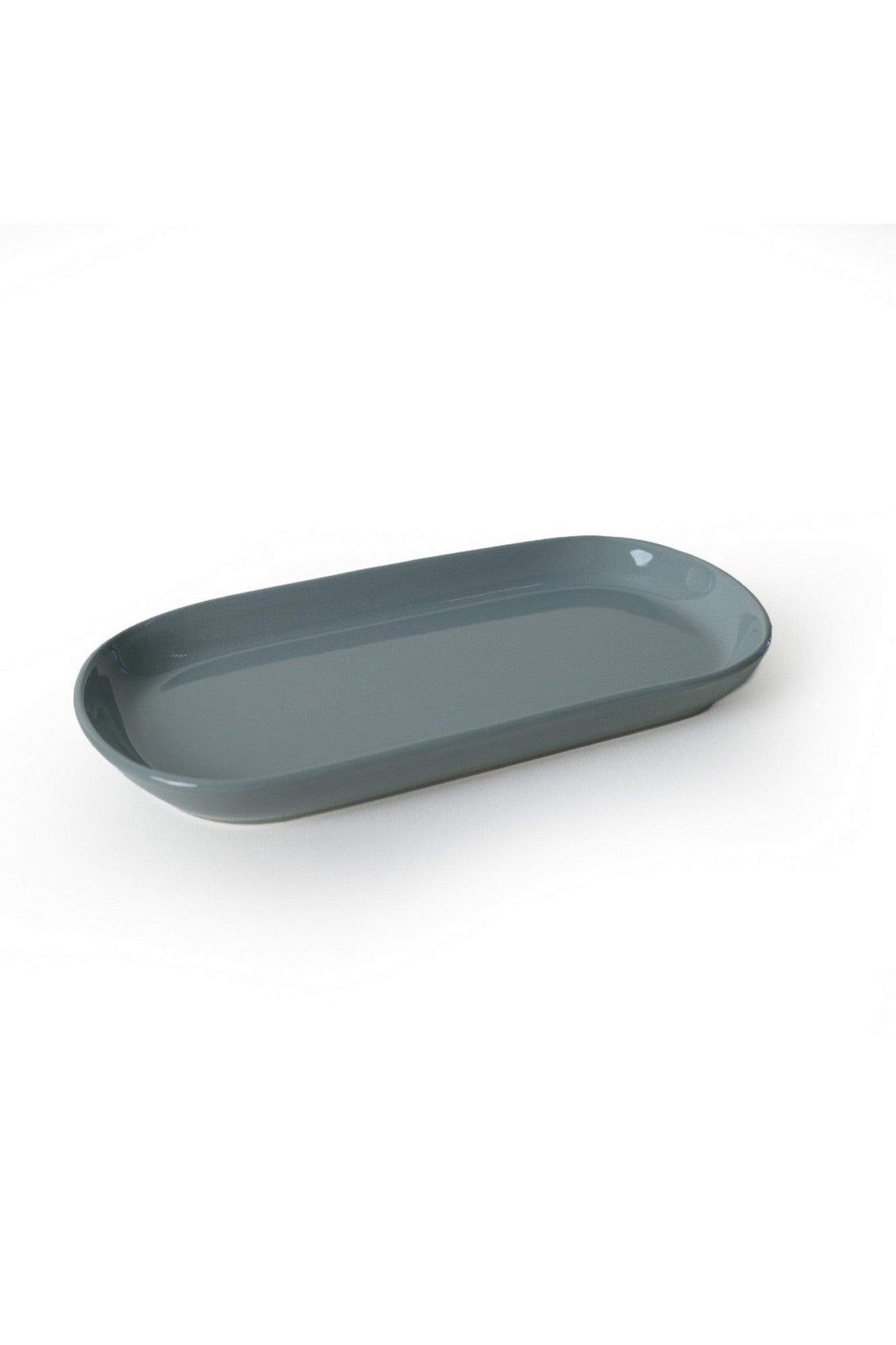 Set 2 platouri X00017767, gri, ceramica, 28x14 cm