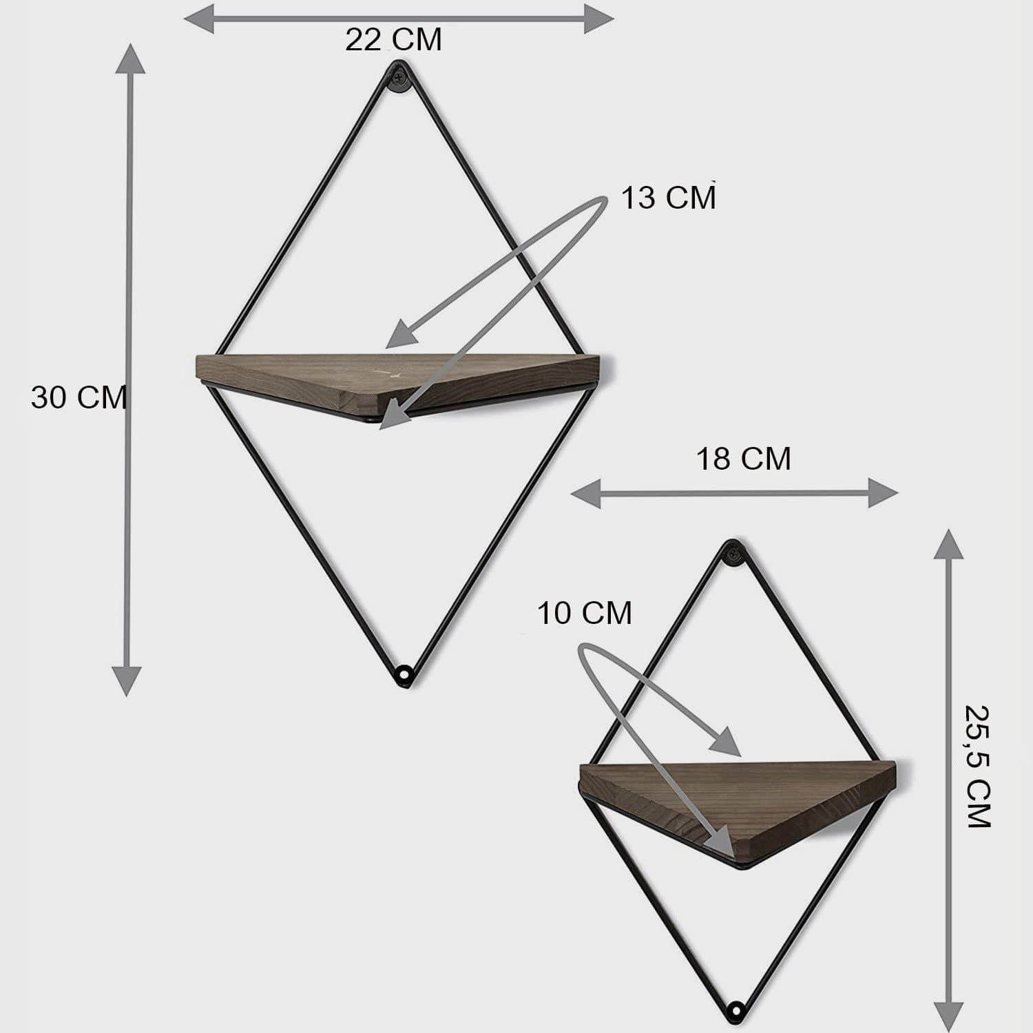 Set 2 polite 792EVL2865, negru/nuc, lemn/metal