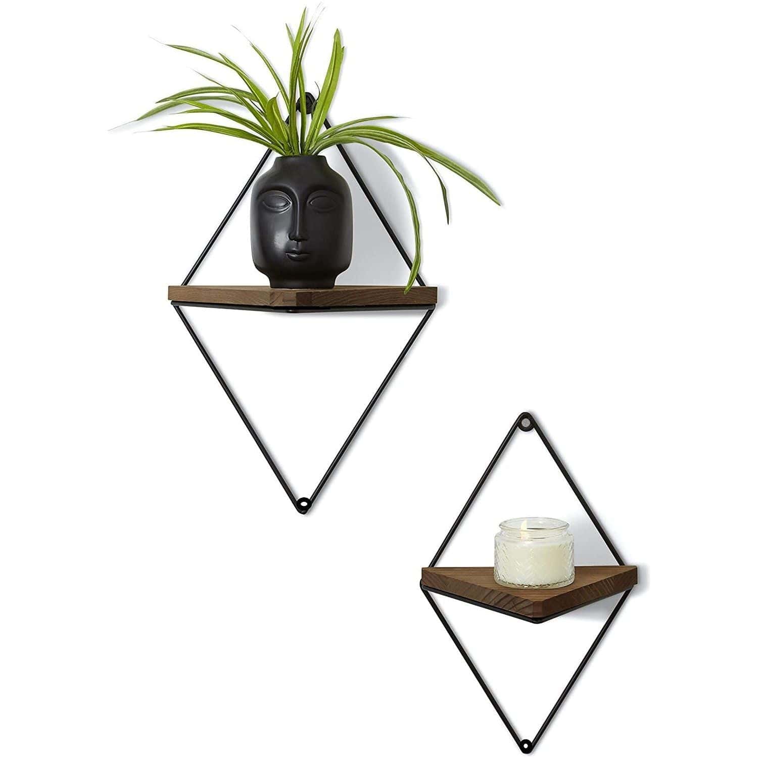 Set 2 polite 792EVL2865, negru/nuc, lemn/metal
