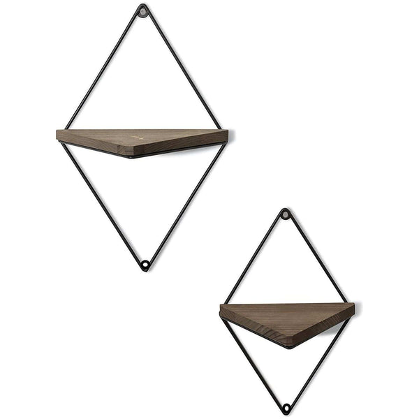 Set 2 polite 792EVL2865, negru/nuc, lemn/metal