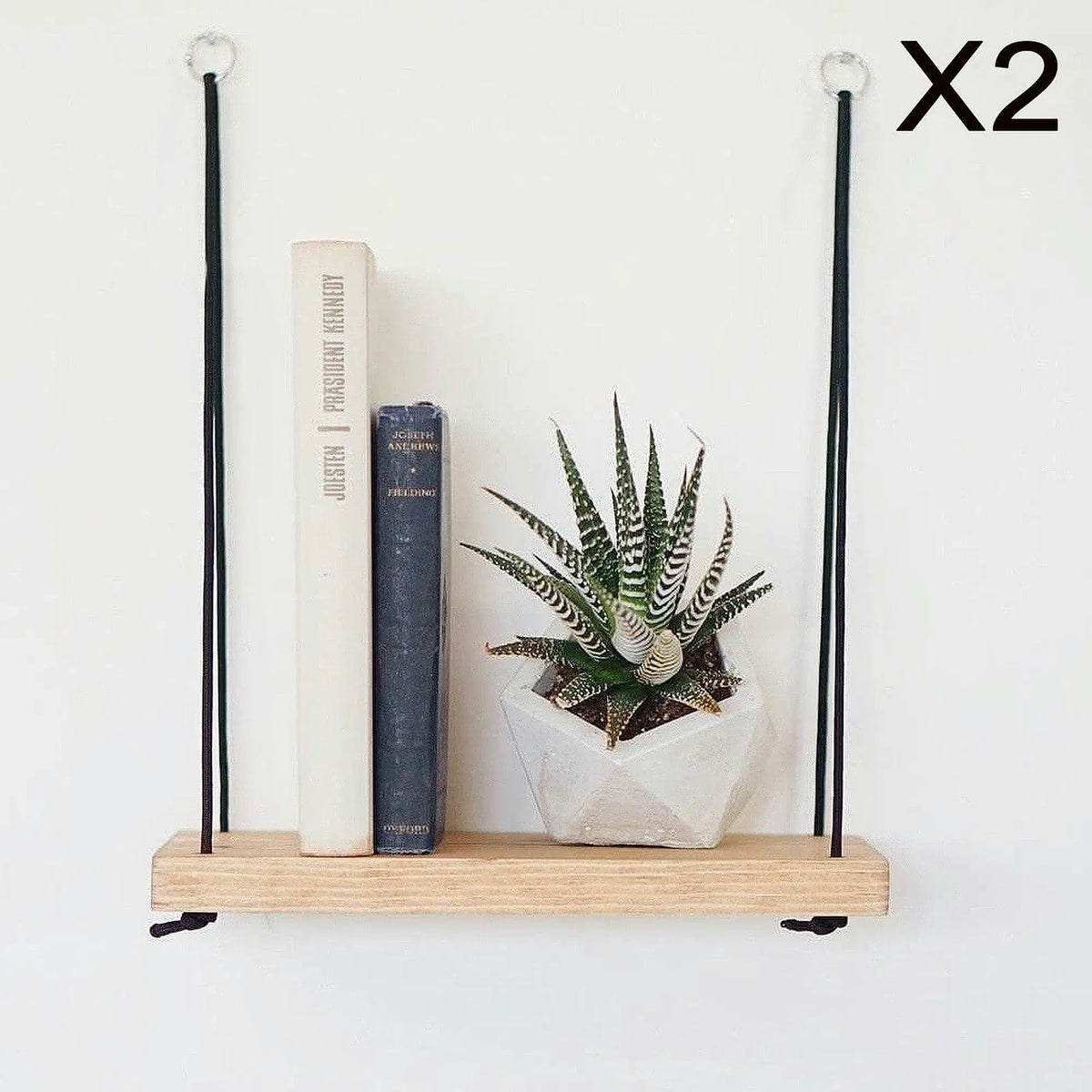 Set 2 polite AA098, stejar, lemn de molid, 40x13x50 cm
