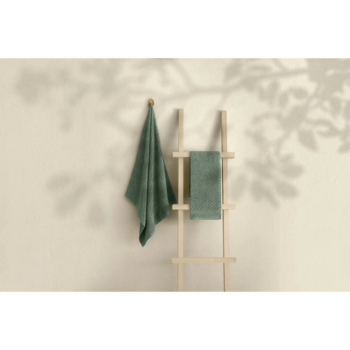 Set 2 prosoape baie 1015A-071-1, verde, bumbac