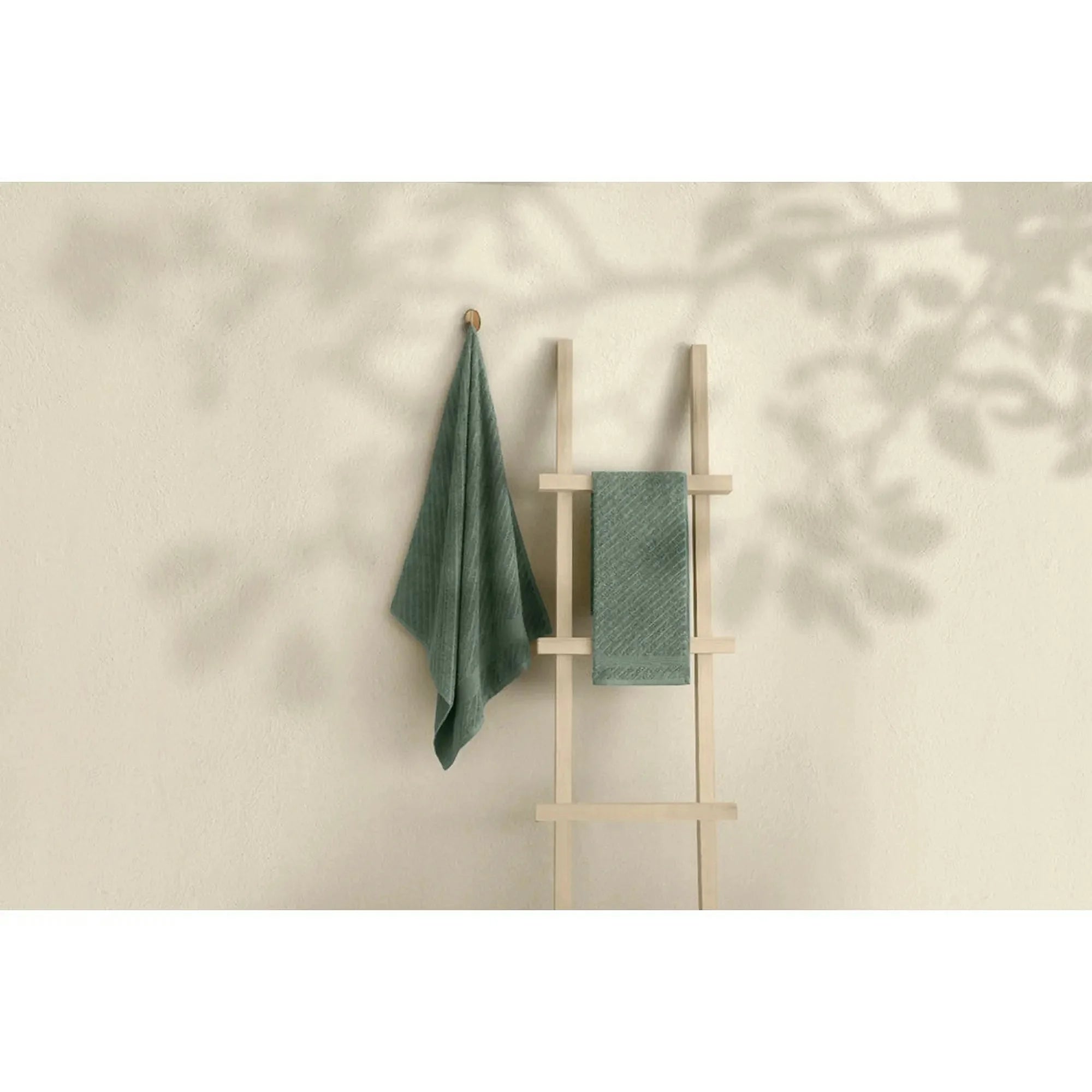 Set 2 prosoape baie 1015A-071-1, verde, bumbac