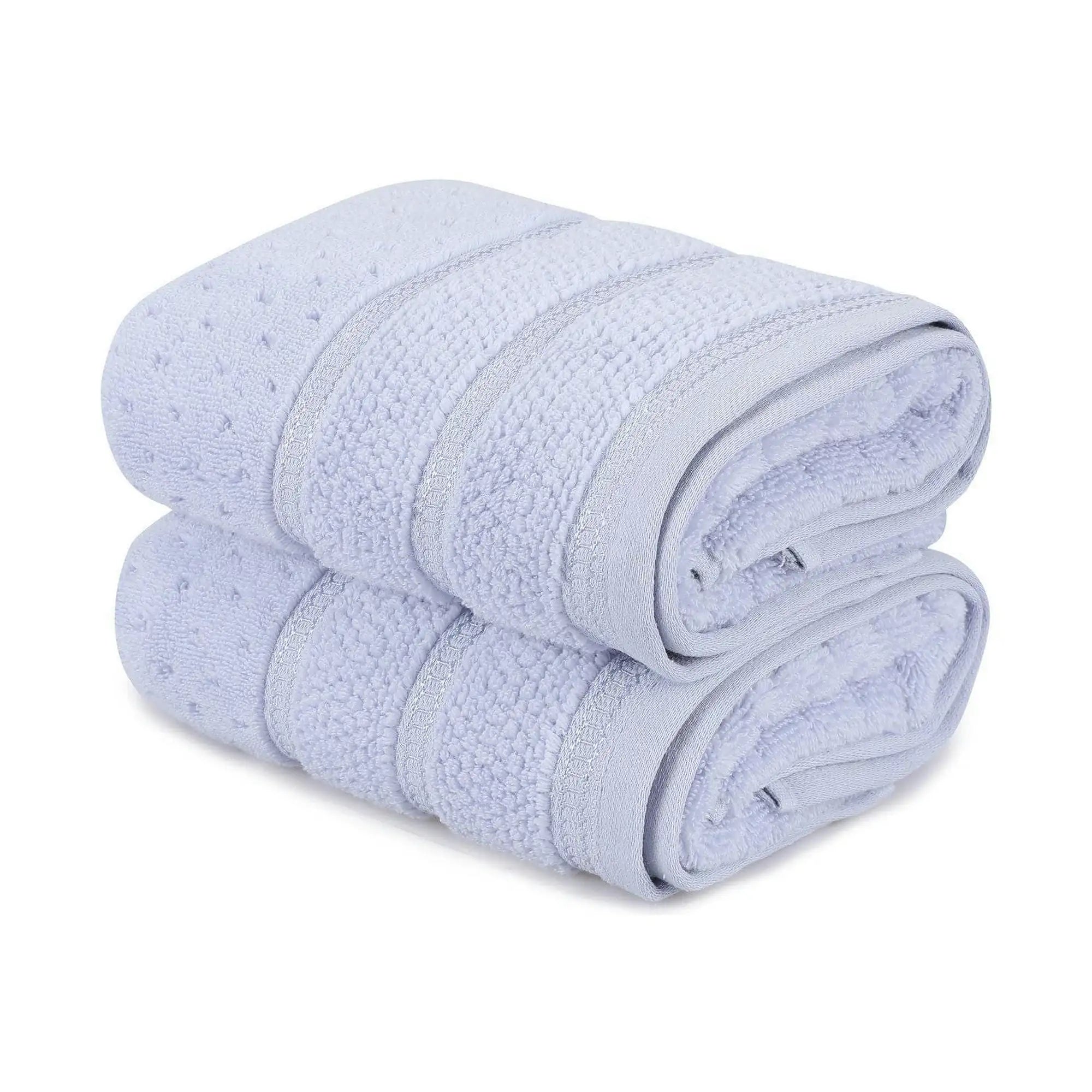 Set 2 prosoape baie ARELLA, albastru deschis, bumbac, 50x90 cm