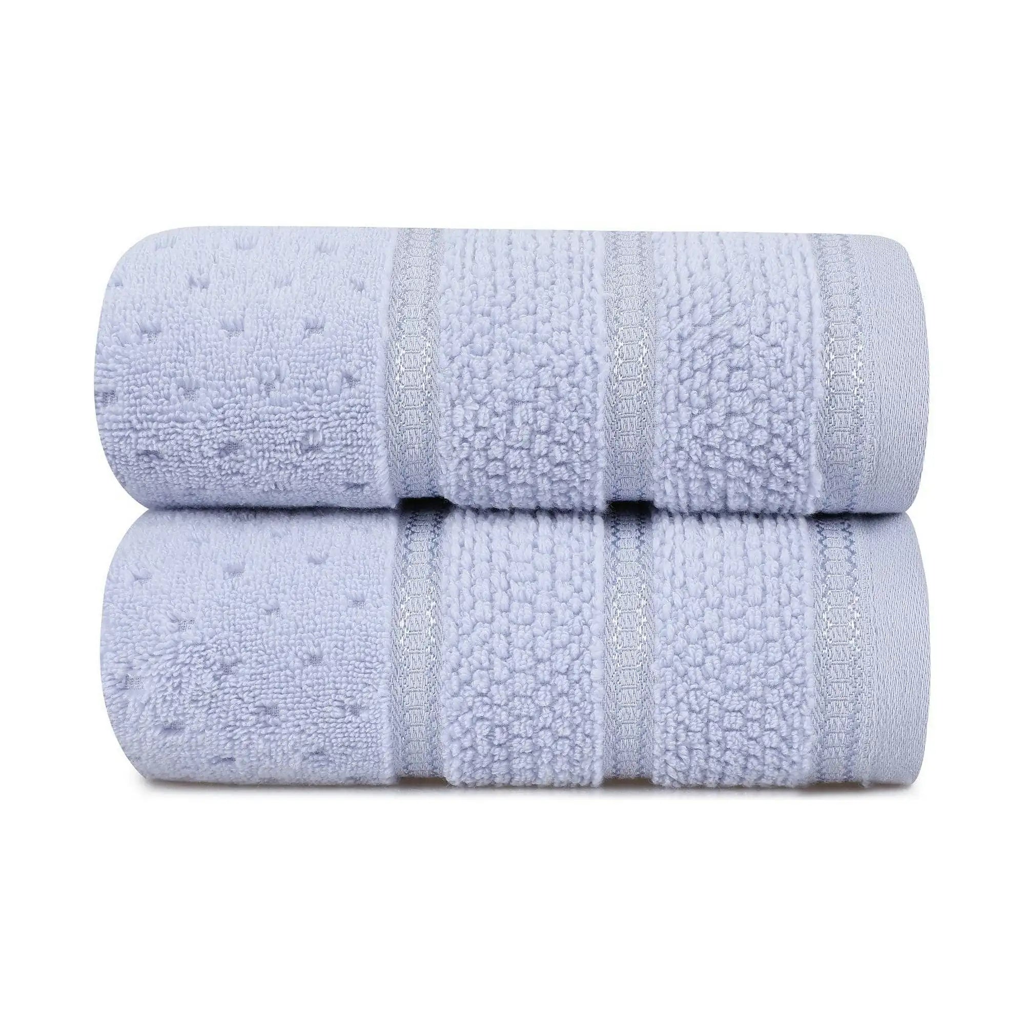 Set 2 prosoape baie ARELLA, albastru deschis, bumbac, 50x90 cm