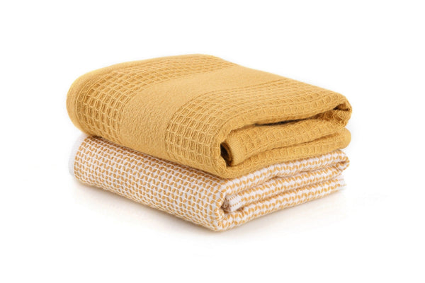 Set 2 prosoape baie BETTY, galben, bumbac, 40x60 cm