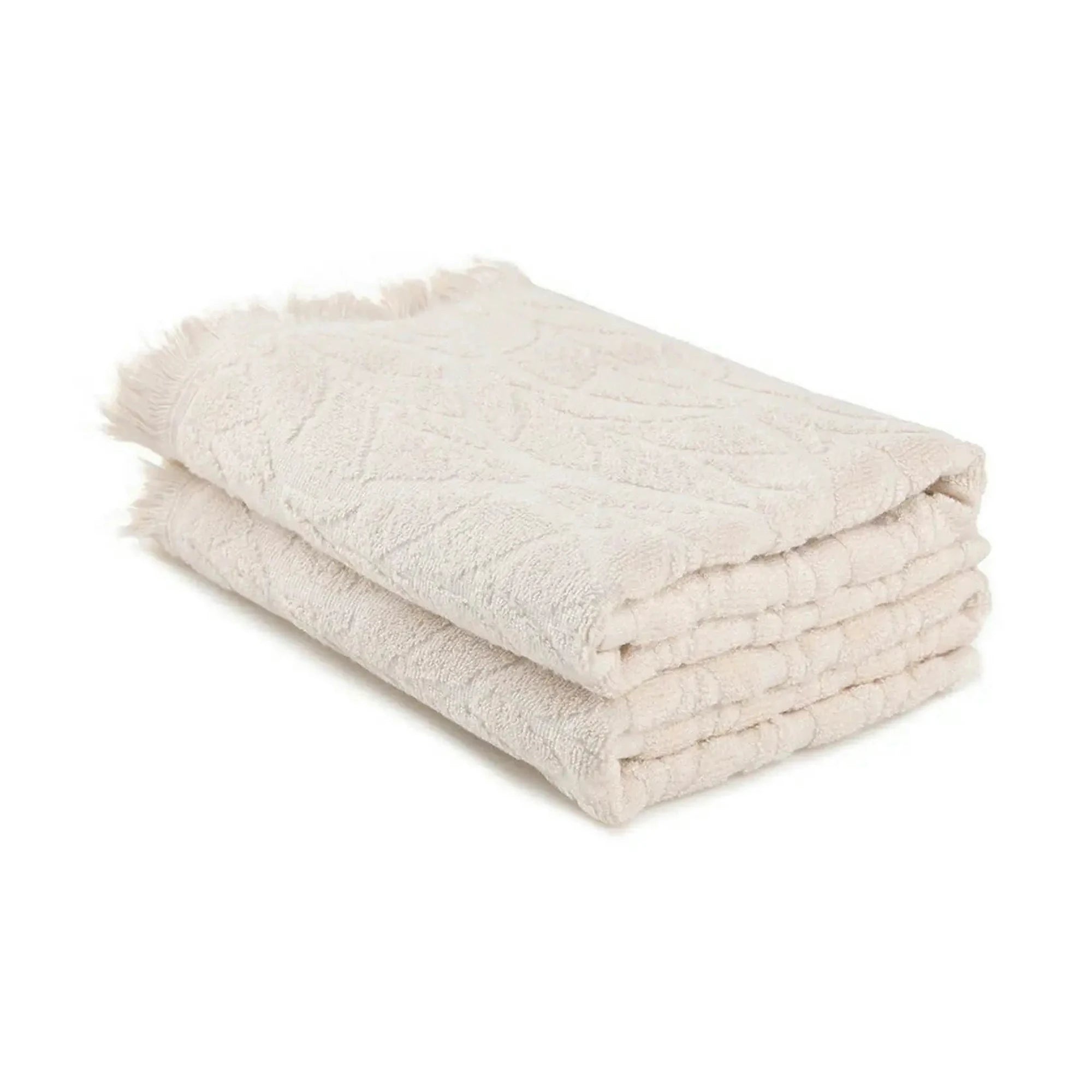 Set 2 prosoape baie LEAF, crem, bumbac, 50x90 cm