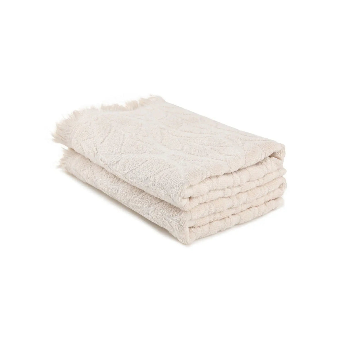 Set 2 prosoape baie LEAF, crem, bumbac, 50x90 cm