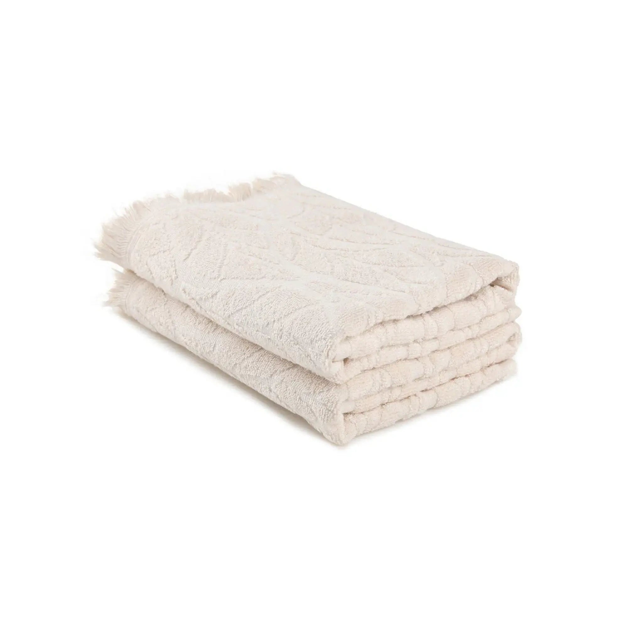 Set 2 prosoape baie LEAF, crem, bumbac, 50x90 cm