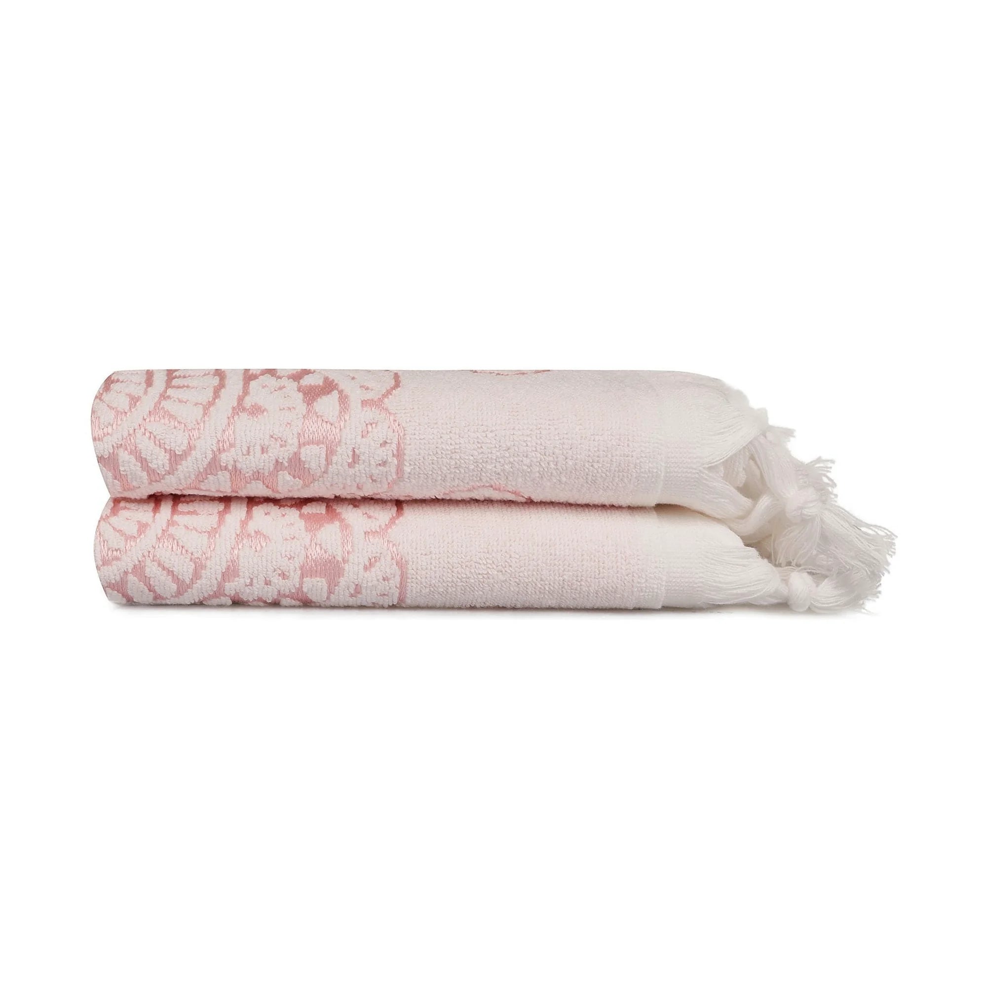 Set 2 prosoape baie MARCELLO, roz/alb, bumbac, 50x90 cm