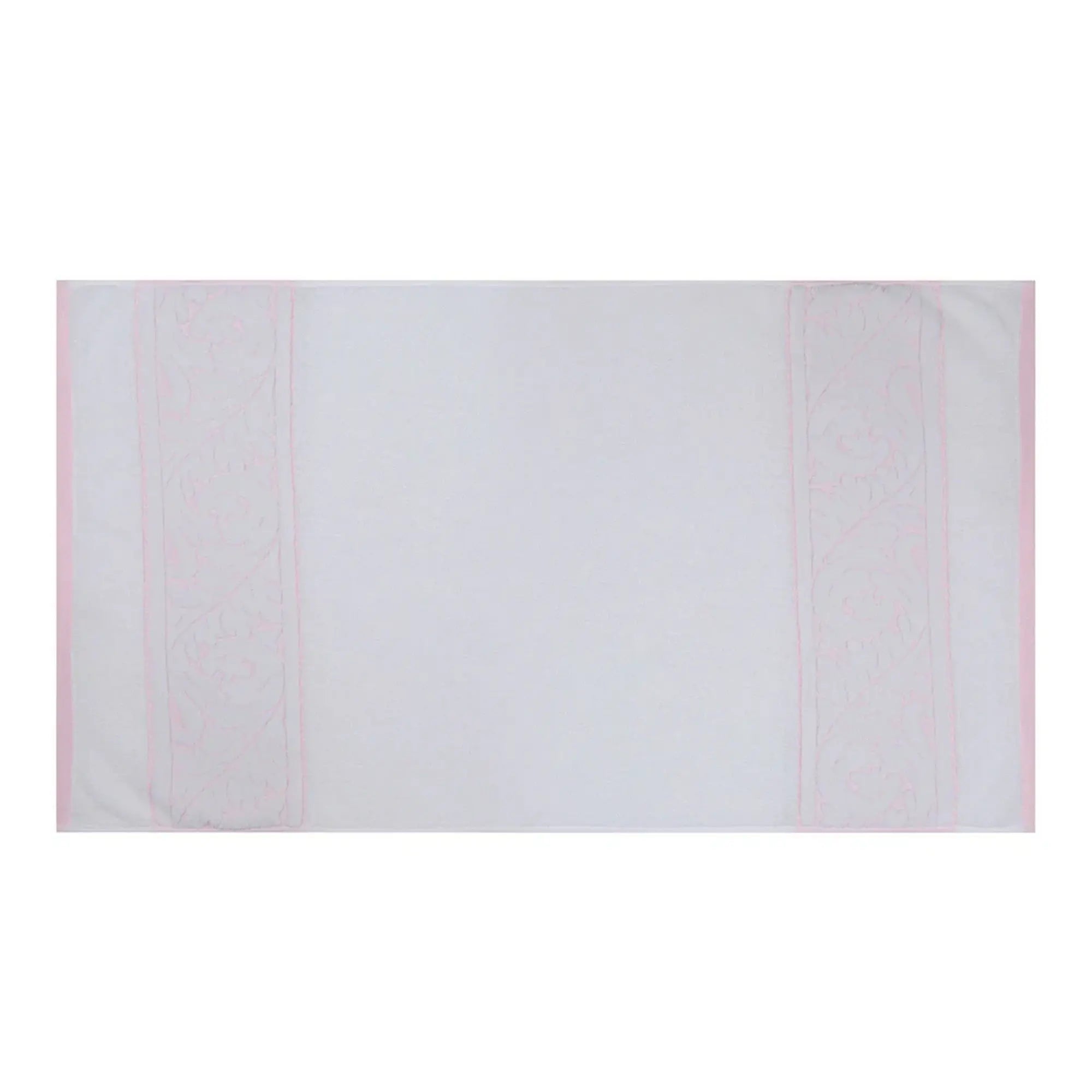 Set 2 prosoape baie SULTAN, alb/roz, bumbac, 50x90 cm