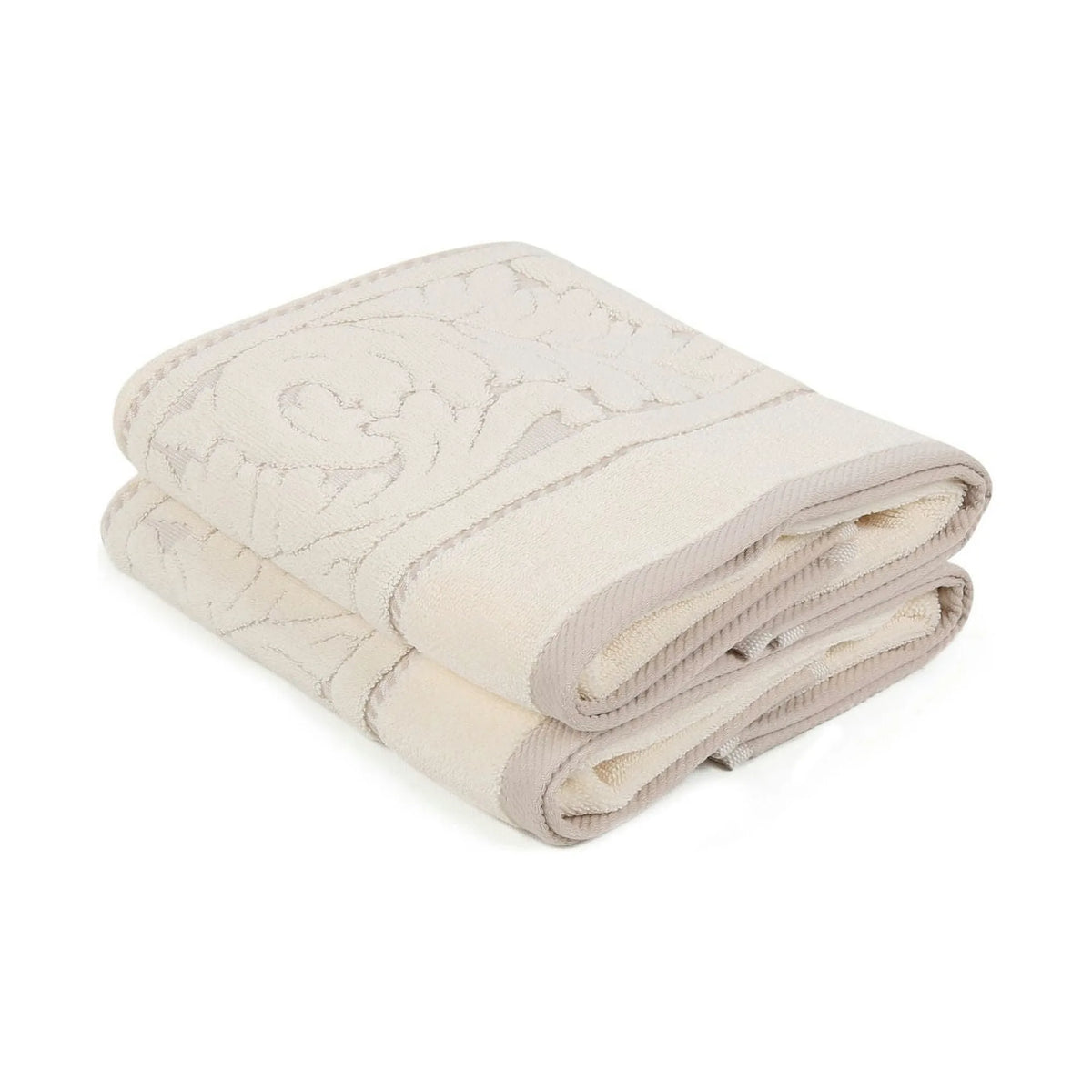 Set 2 prosoape baie SULTAN, crem, bumbac, 50x90 cm