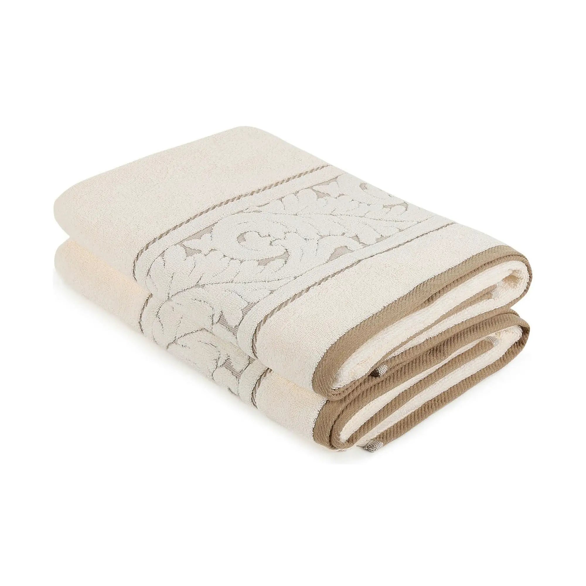 Set 2 prosoape baie SULTAN, crem, bumbac, 70x140 cm