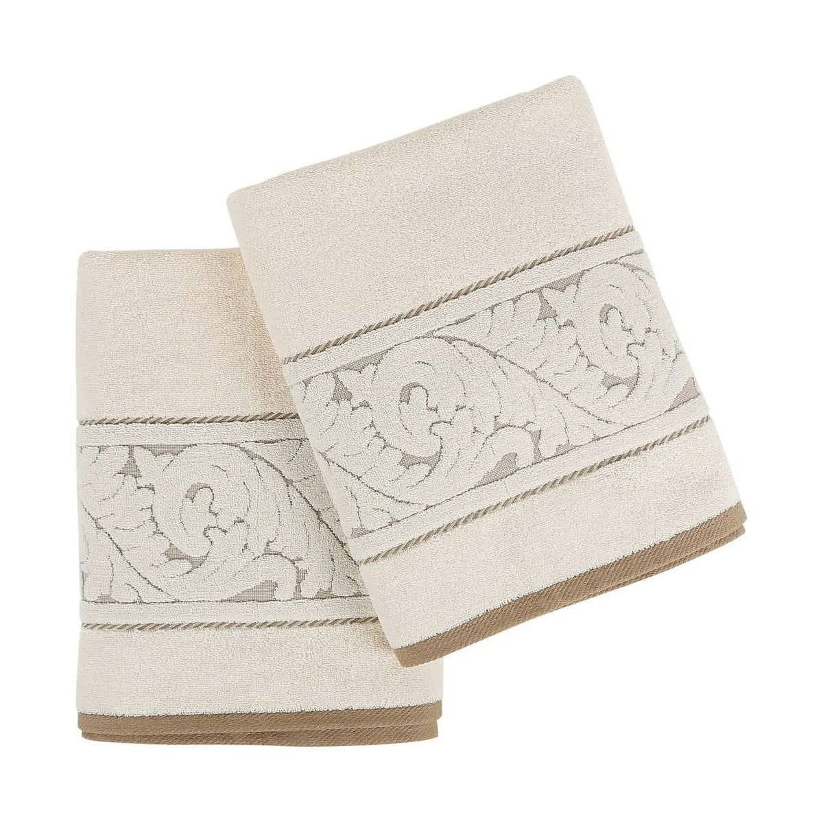 Set 2 prosoape baie SULTAN, crem, bumbac, 70x140 cm
