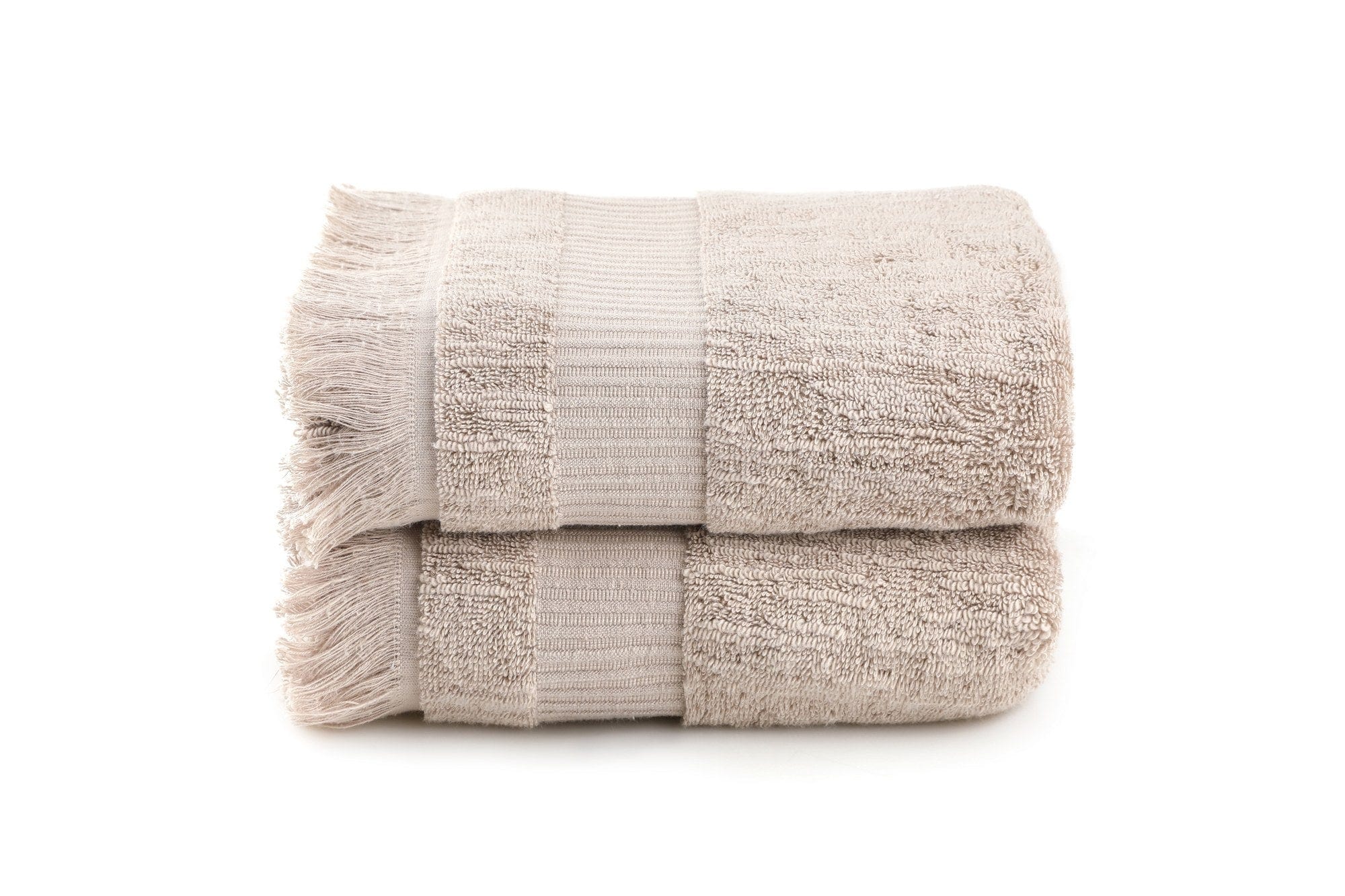 Set 2 prosoape baie ZEUS, maro deschis, bumbac, 50x90 cm