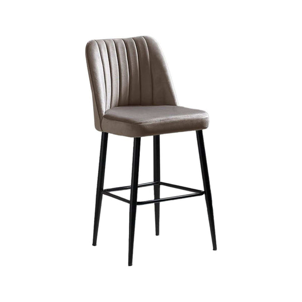 Set 2 scaune bar VENTO, cappuccino/negru, stofa catifelata/metal, 49x45x99 cm