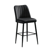 Set 2 scaune bar VENTO, gri antracit/negru, stofa catifelata/metal, 49x45x99 cm