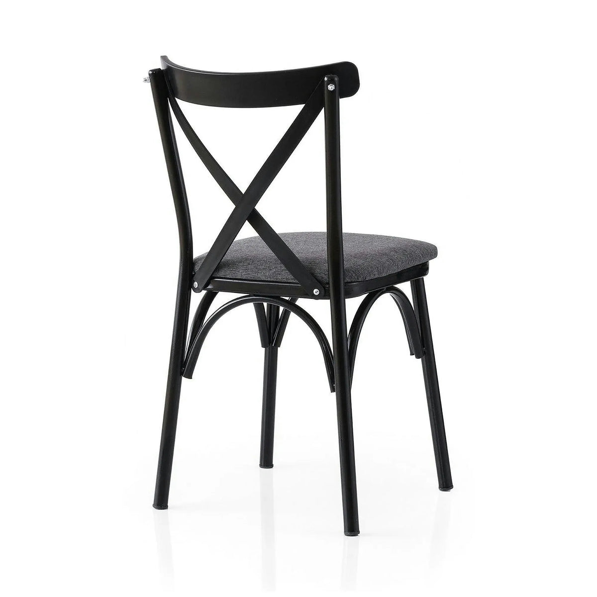 Set 2 scaune EKOL 288 V2, gri/negru, stofa clasica/metal, 42x40x81 cm
