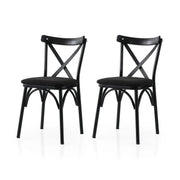 Set 2 scaune EKOL 290 V2, negru, stofa clasica/metal, 42x40x81 cm