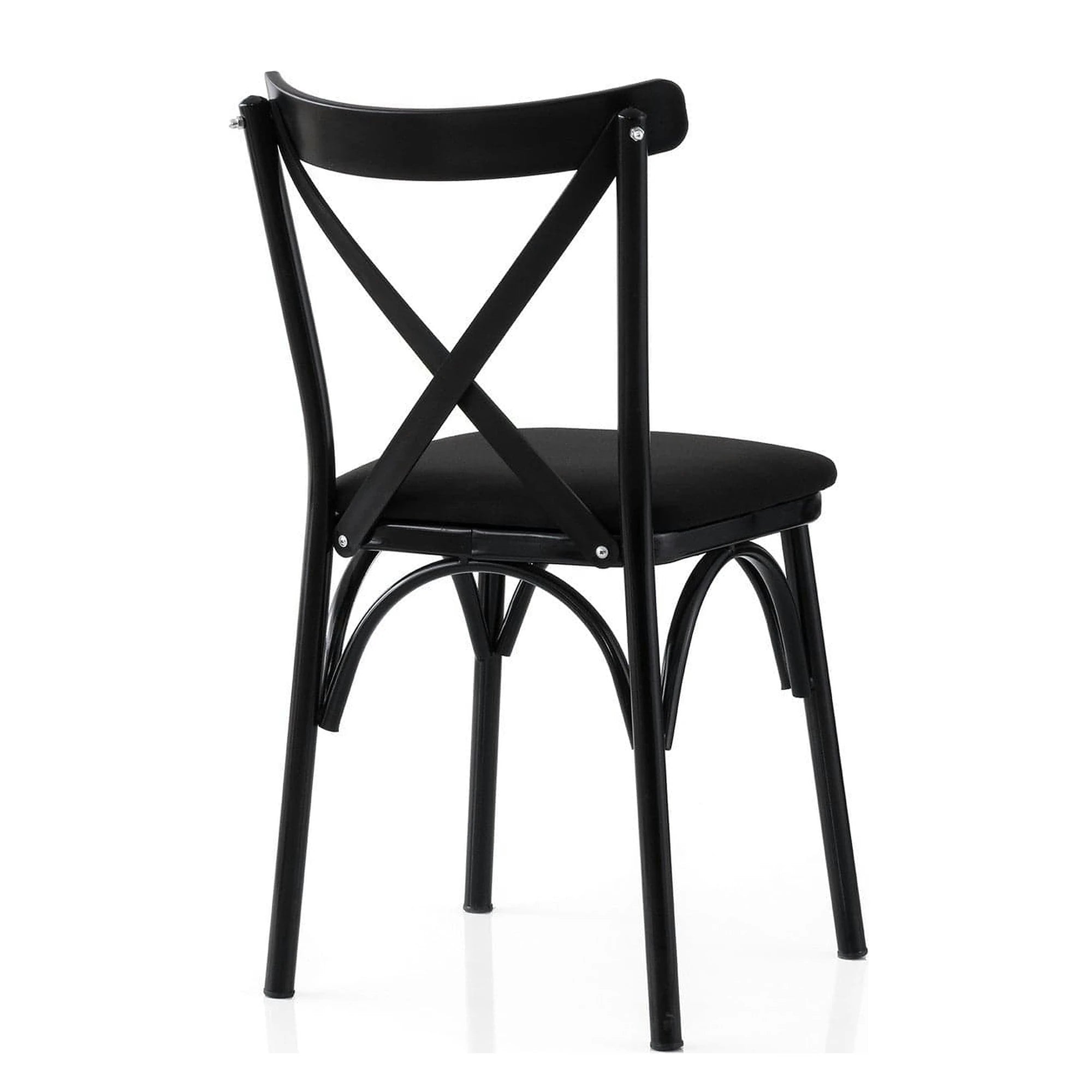 Set 2 scaune EKOL 290 V2, negru, stofa clasica/metal, 42x40x81 cm