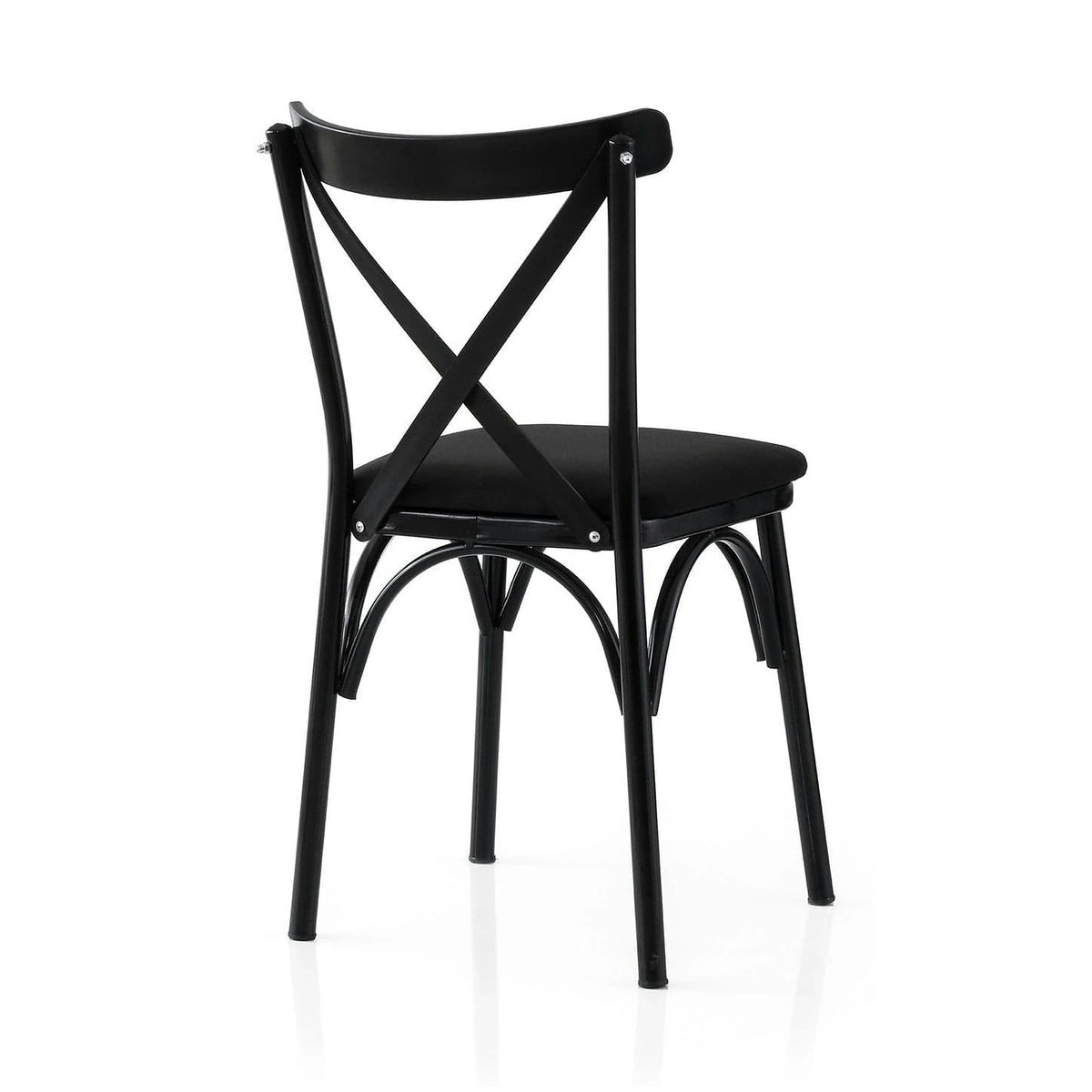 Set 2 scaune EKOL 290 V2, negru, stofa clasica/metal, 42x40x81 cm