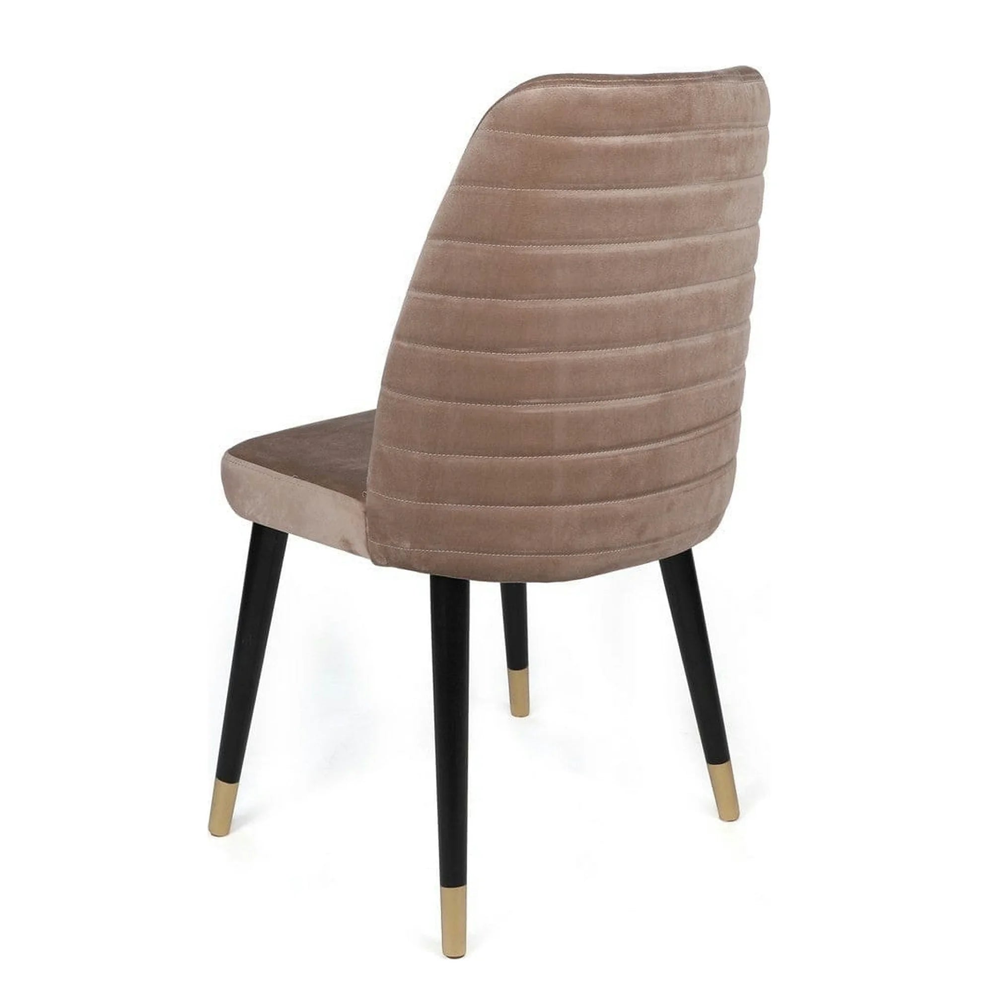 Set 2 scaune HUGO-364 V2, bej/negru, stofa catifelata/lemn, 50x49x90 cm