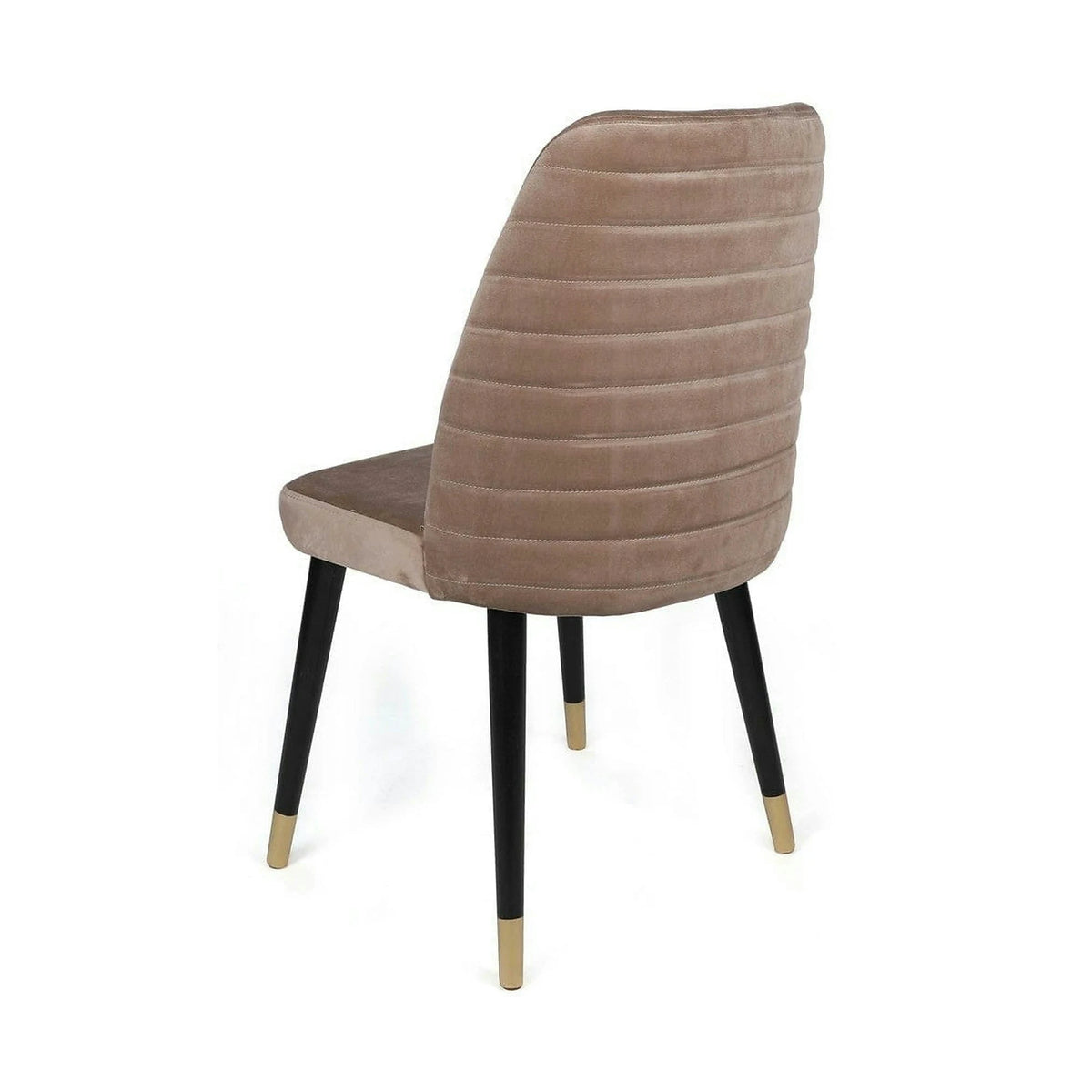 Set 2 scaune HUGO-364 V2, bej/negru, stofa catifelata/lemn, 50x49x90 cm